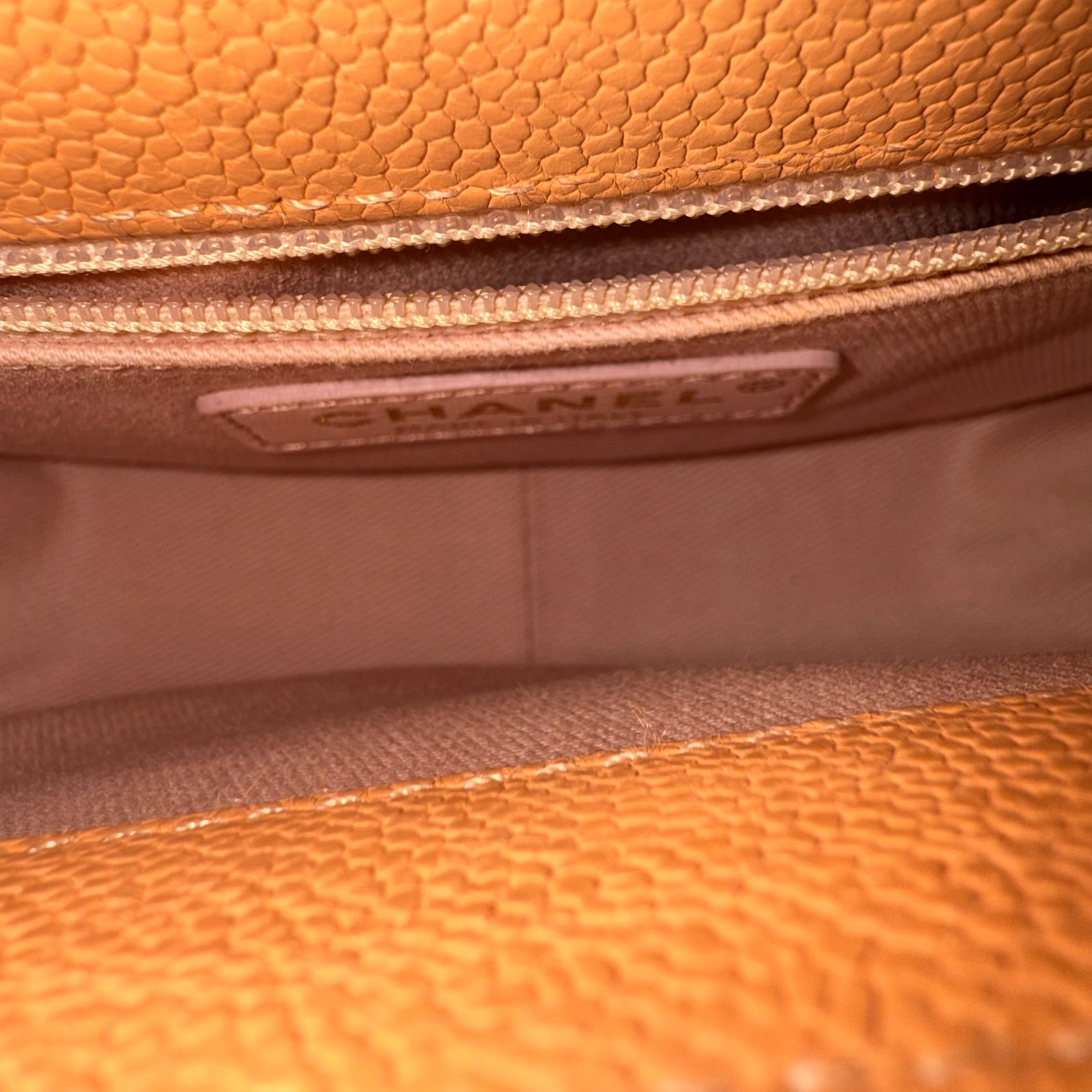 Chanel Coco Curve Cuba Small - Quilted Caviar Caramel Light Gold Hardware Series 23