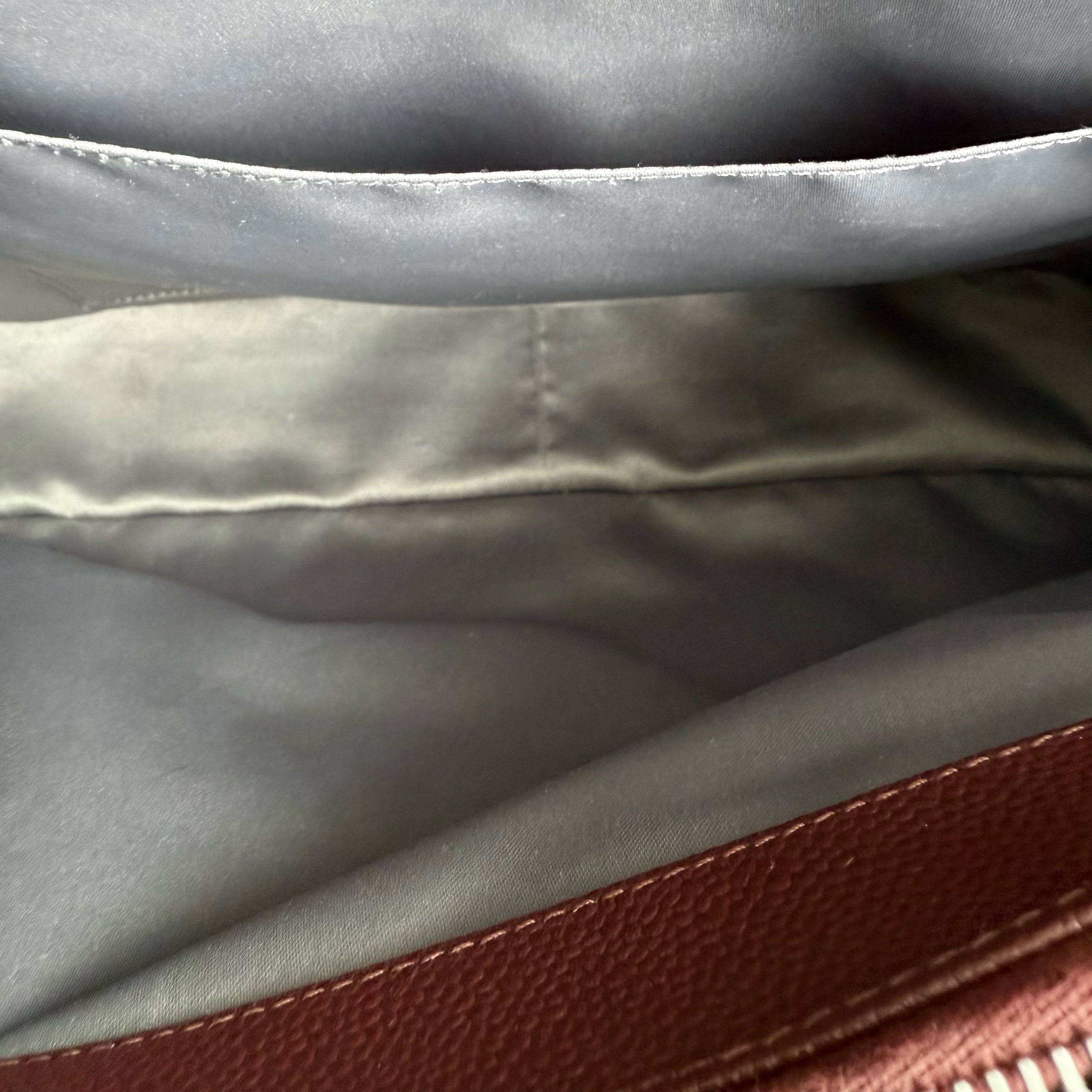 Chanel GST Grand Shopping Tote - Burgundy Caviar Quilted Silver Hardware Series 18