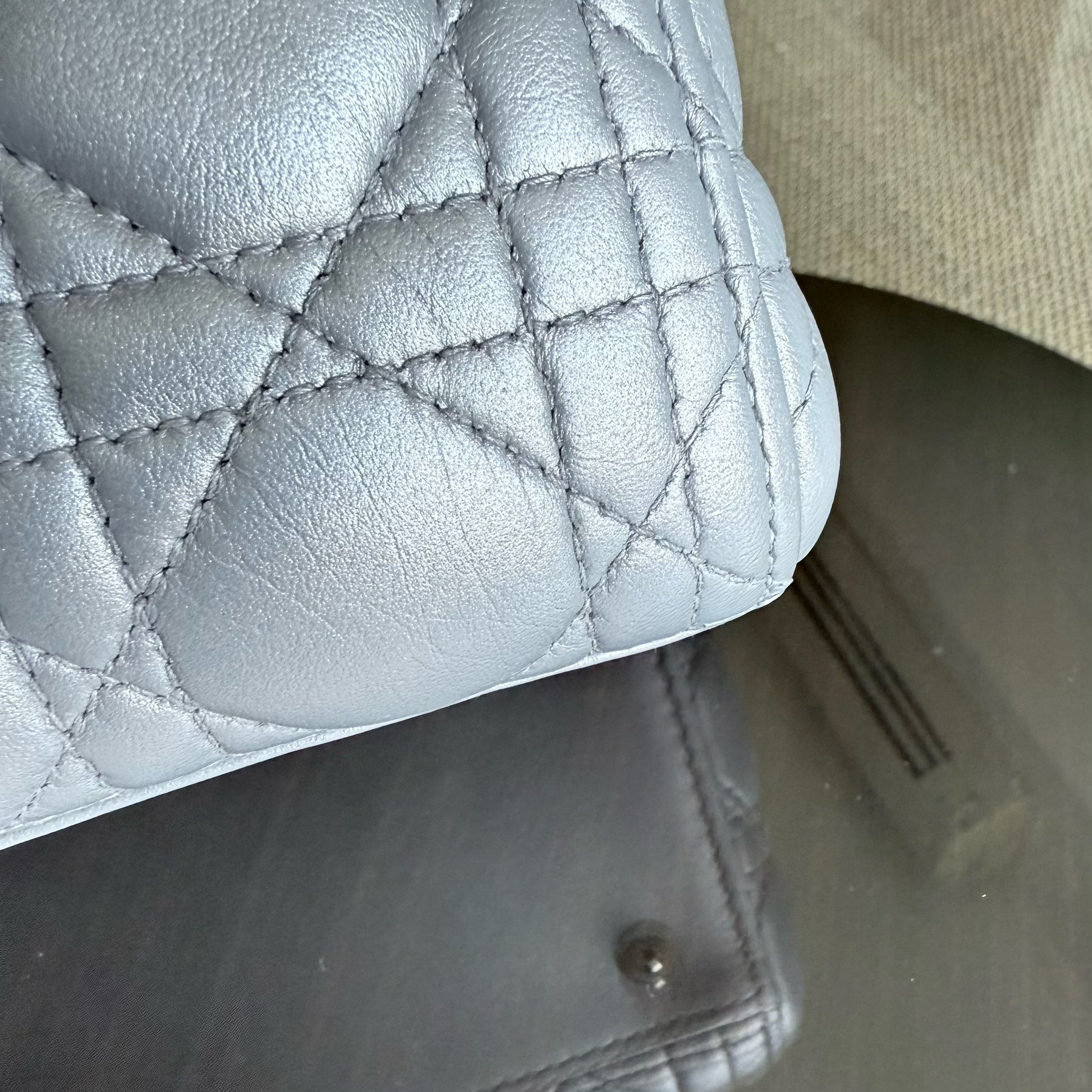 Dior Lady Medium - Cannage Lambskin Silver Gold Hardware