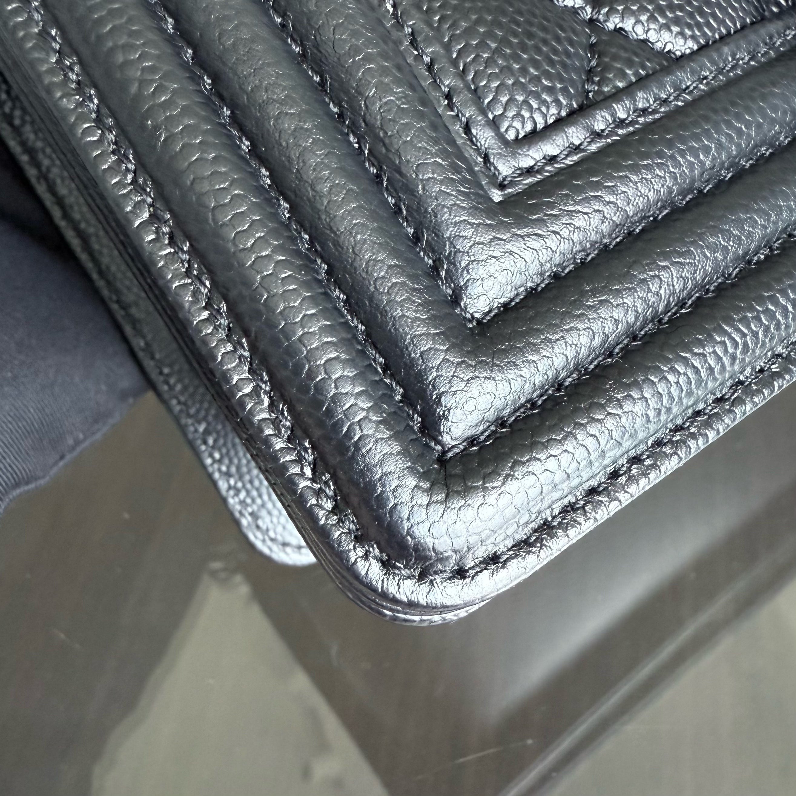 Chanel Boy Small - Caviar 20CM Quilted Black Ruthenium Silver Hardware Series 25