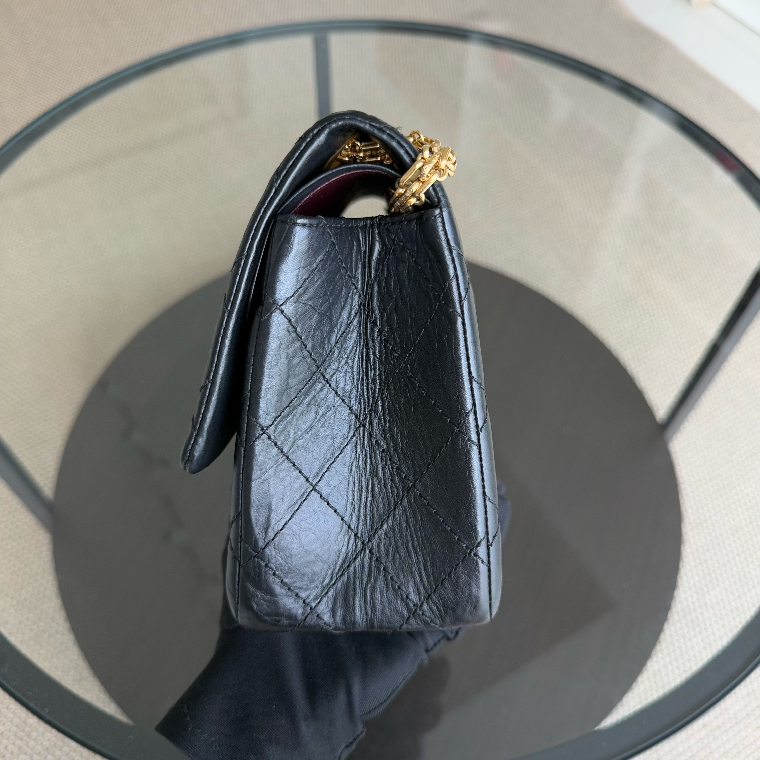 Chanel 2.55 Reissue 226 - Medium Calfskin Quilted Black Gold Hardware Series 15