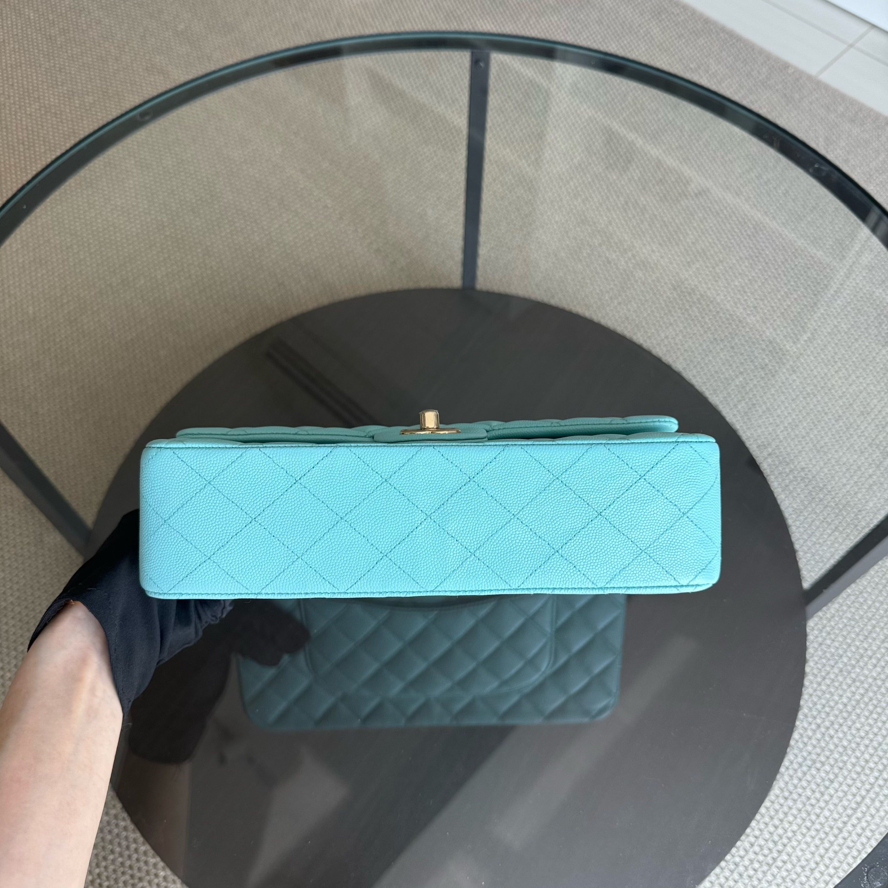 Chanel Classic Flap Medium - Caviar 25CM Quilted Light Blue Gold Hardware Series 26