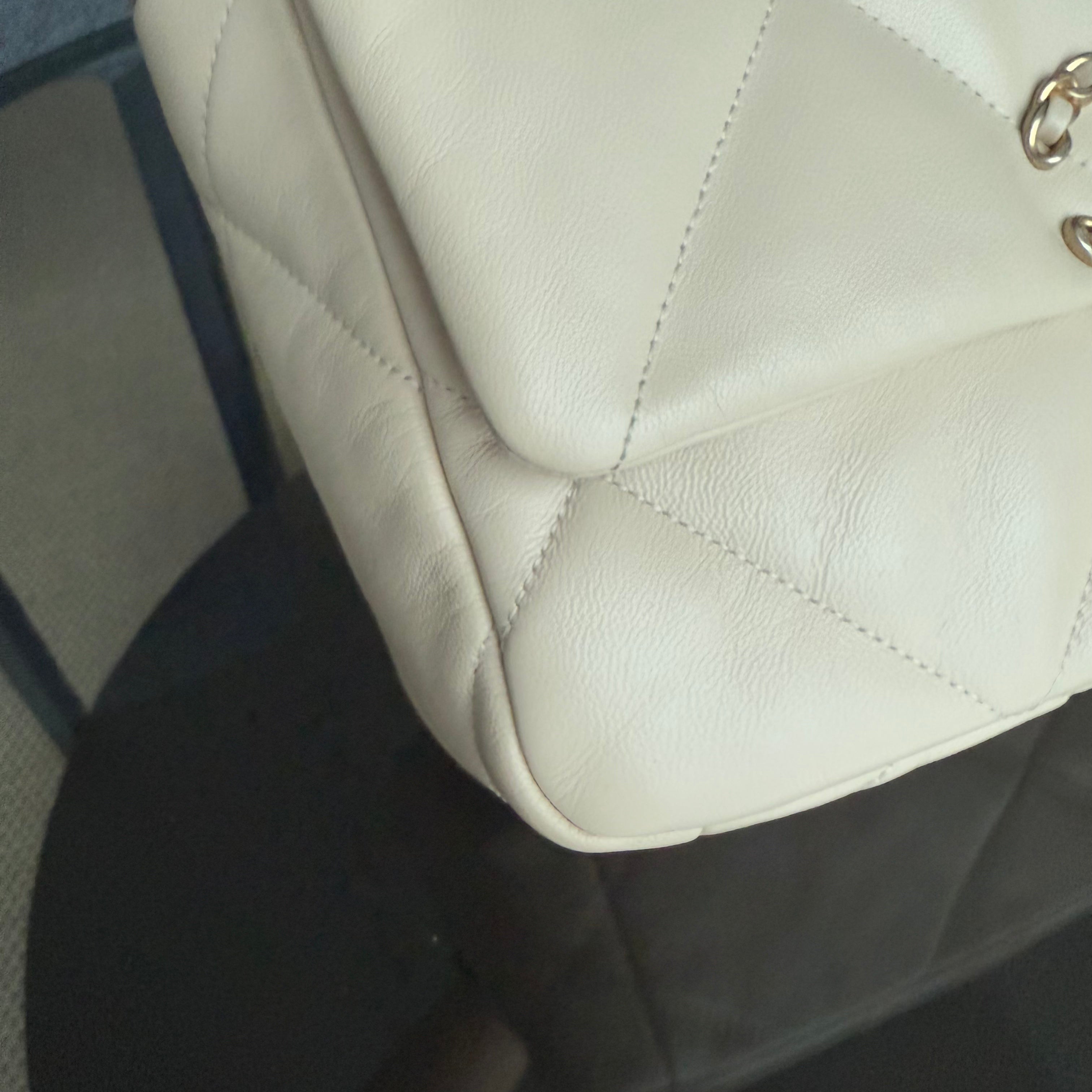 Chanel 19 Bag Small- C19 Quilted Goatskin Light Beige Two-tone Hardware Series 30