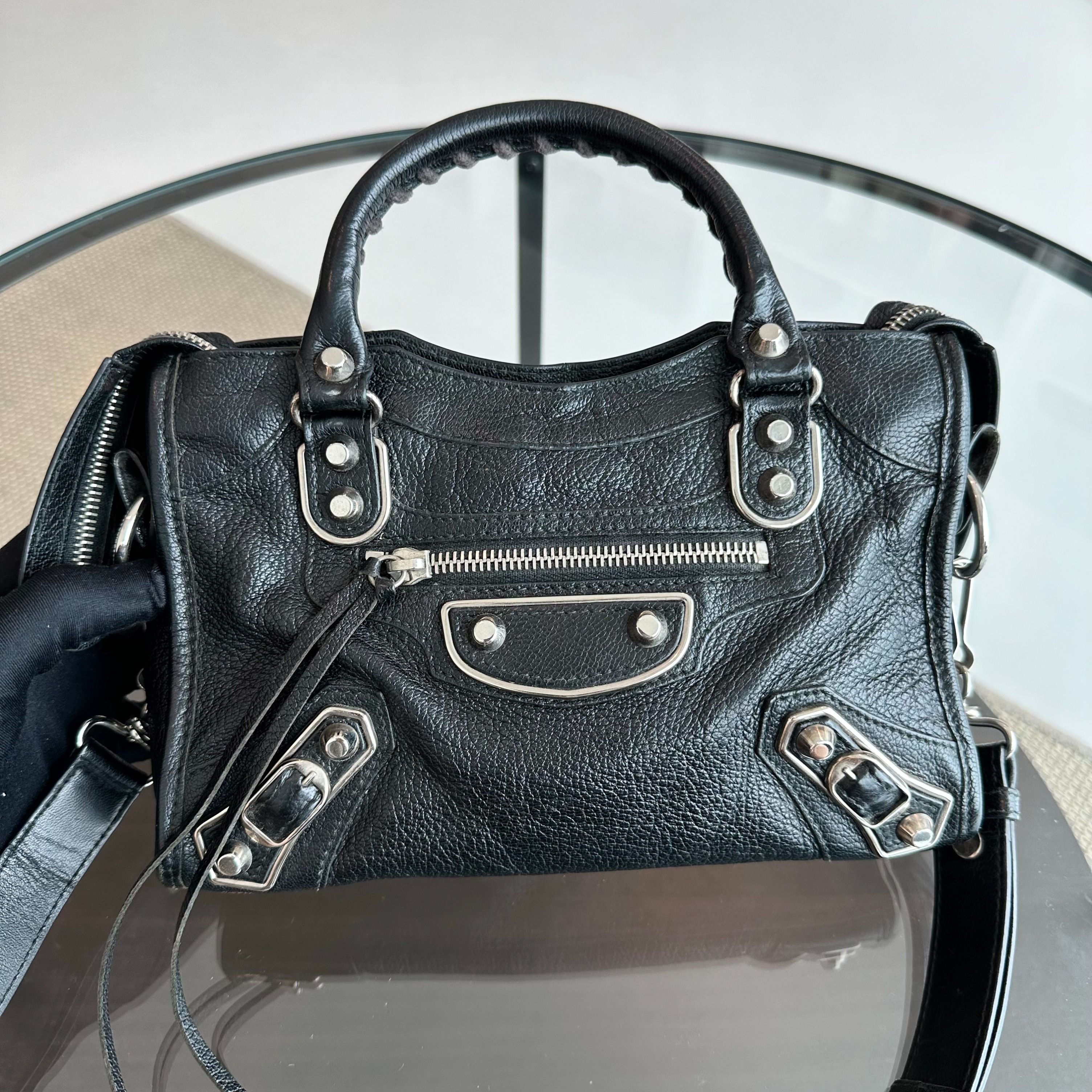 Balenciaga City Mini Classic 2Way Black SHW - Luxury Evermore