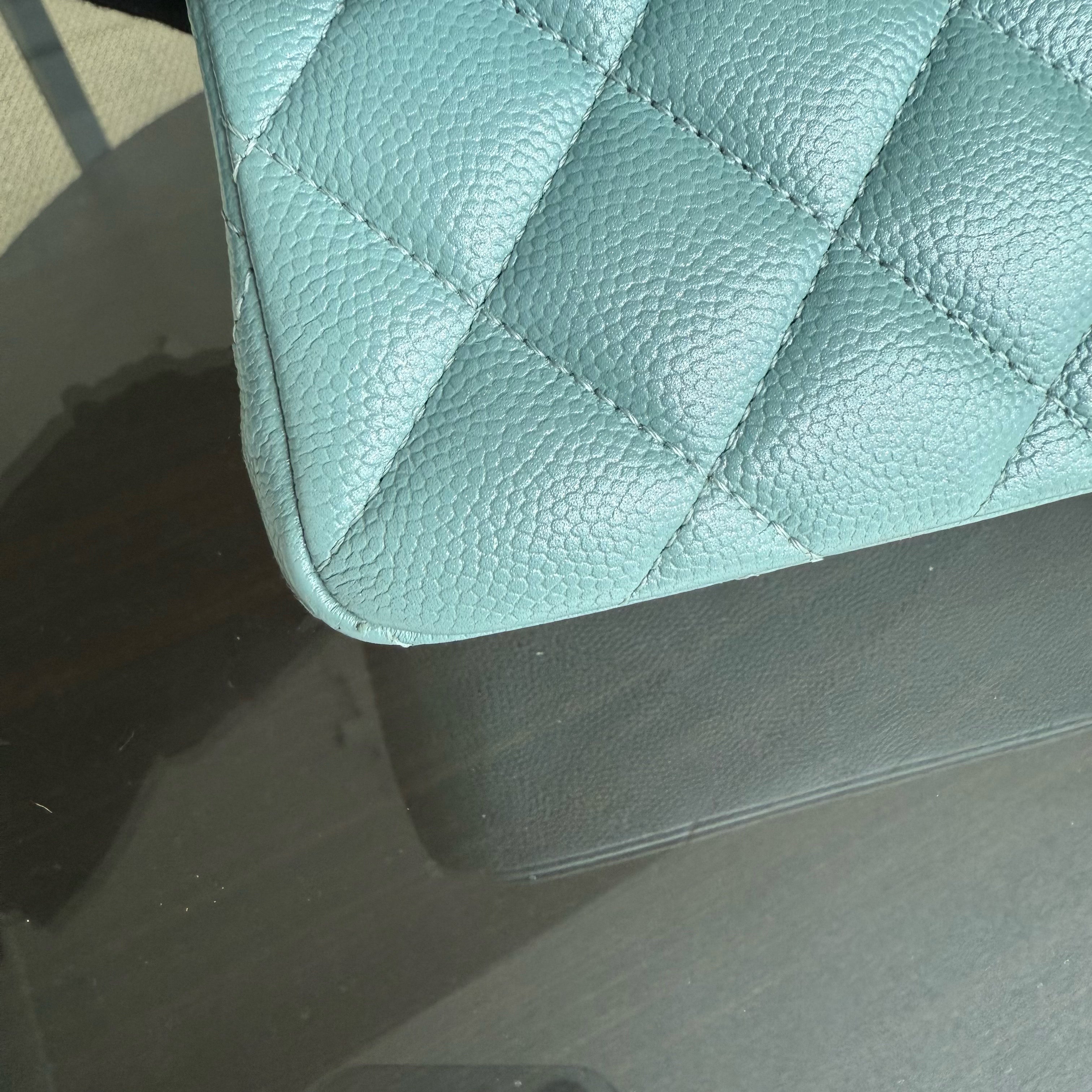 Chanel Classic Flap Small - Caviar 23CM Quilted Light Baby Blue Gold Hardware Series 25