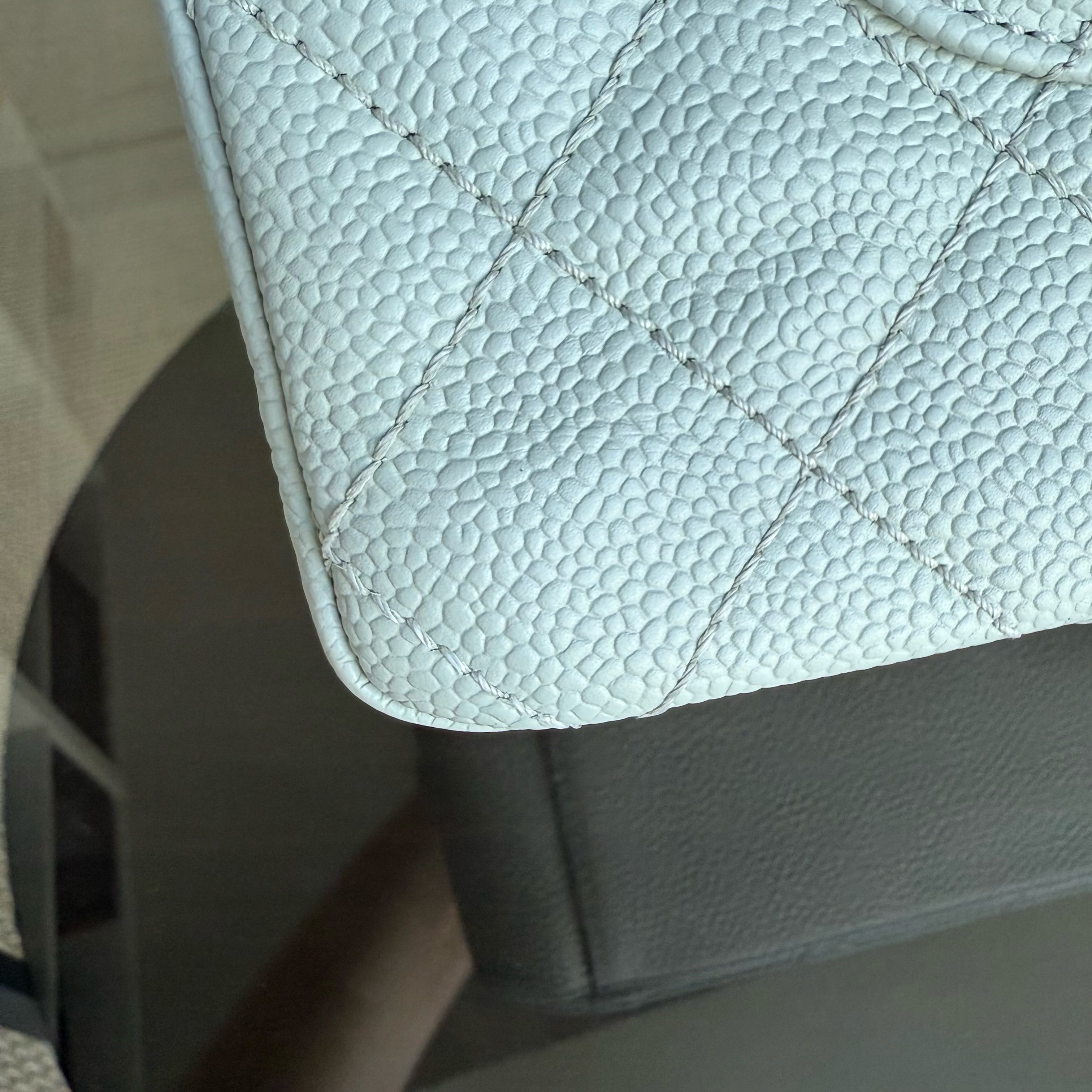 Chanel PST Petite Shopping Tote - Caviar Quilted Light Mint Cyan Silver Hardware