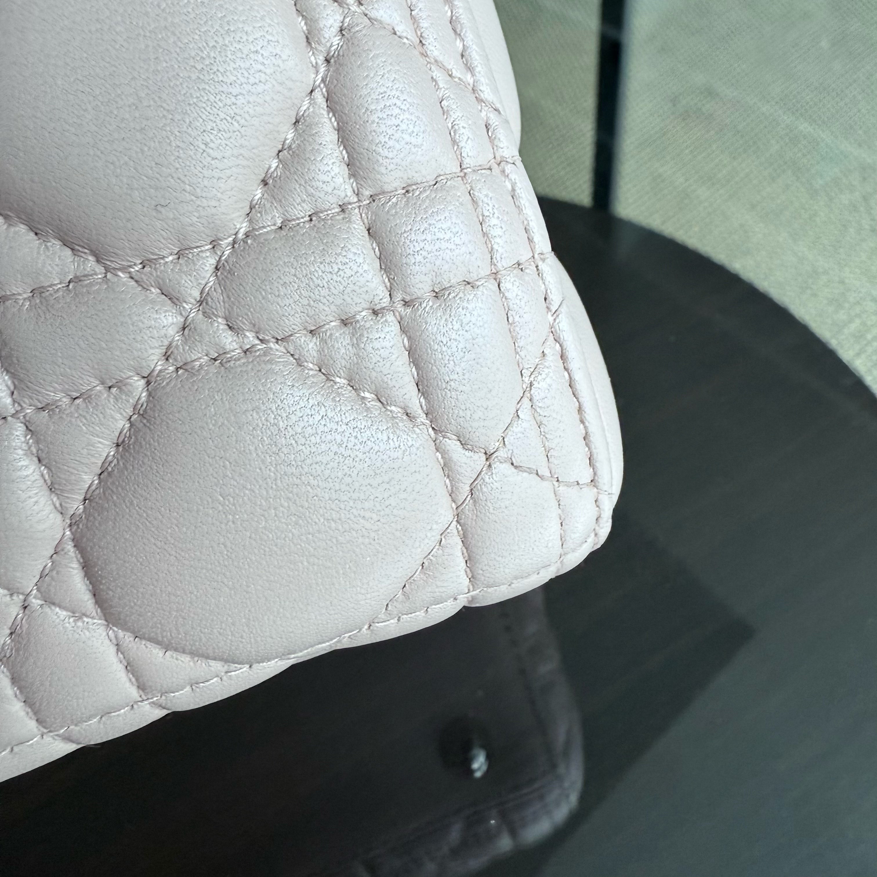 Dior Lady Large - Cannage Lambskin Light Pink Silver Hardware