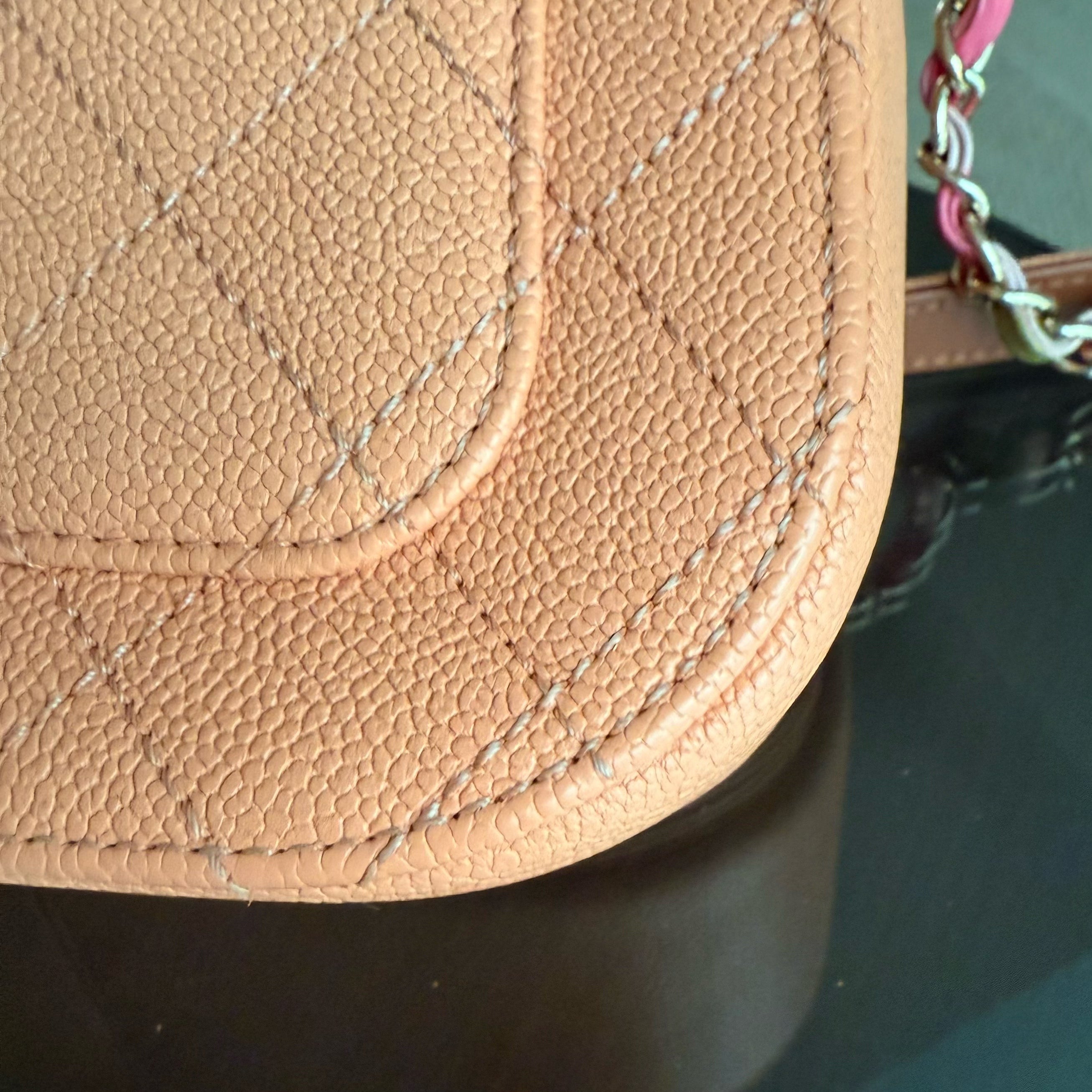 Chanel Coco Curve Cuba Small - Quilted Caviar Caramel Light Gold Hardware Series 23