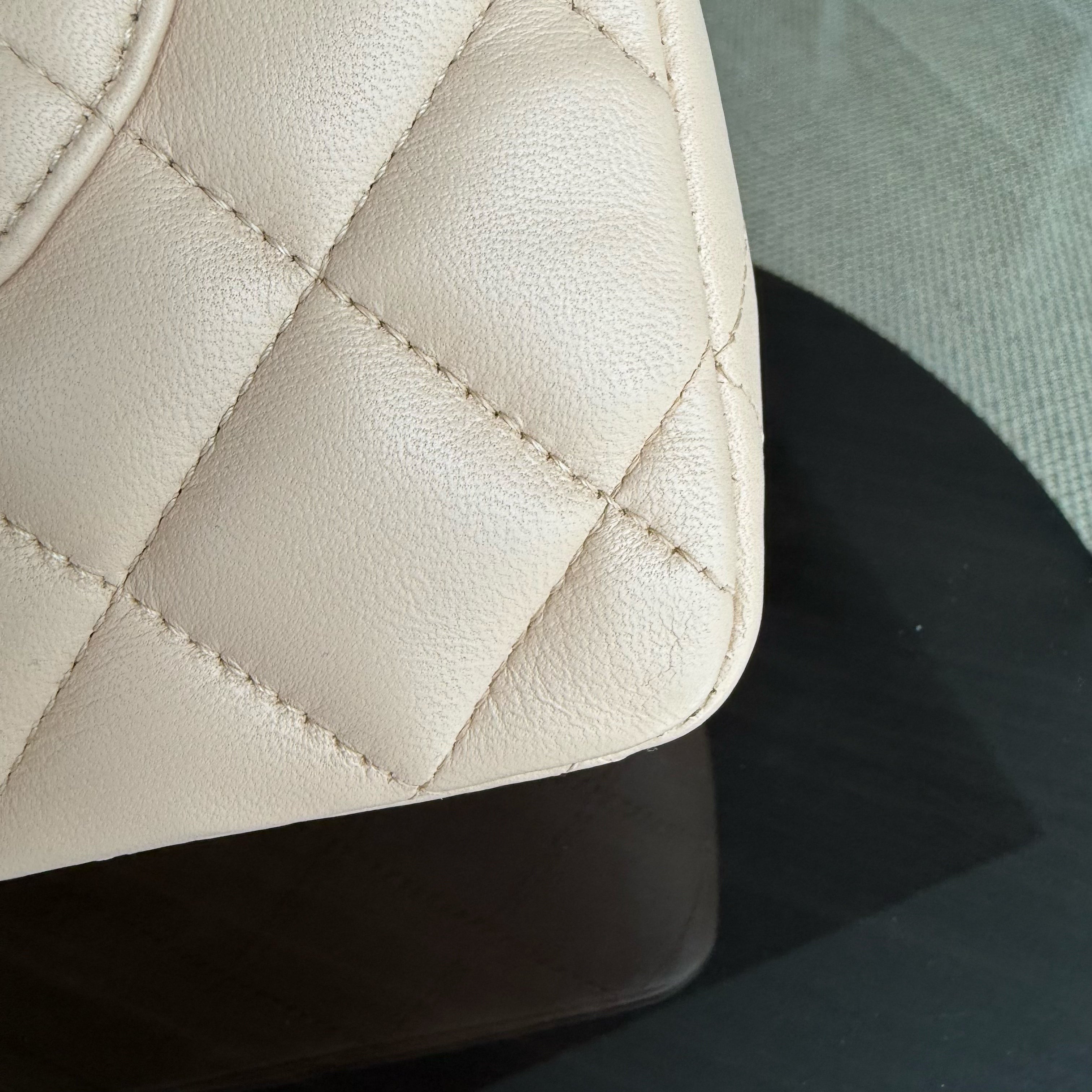 Chanel Classic Flap Jumbo - 30CM Single Flap Quilted Lambskin Beige Gold Hardware Series 13