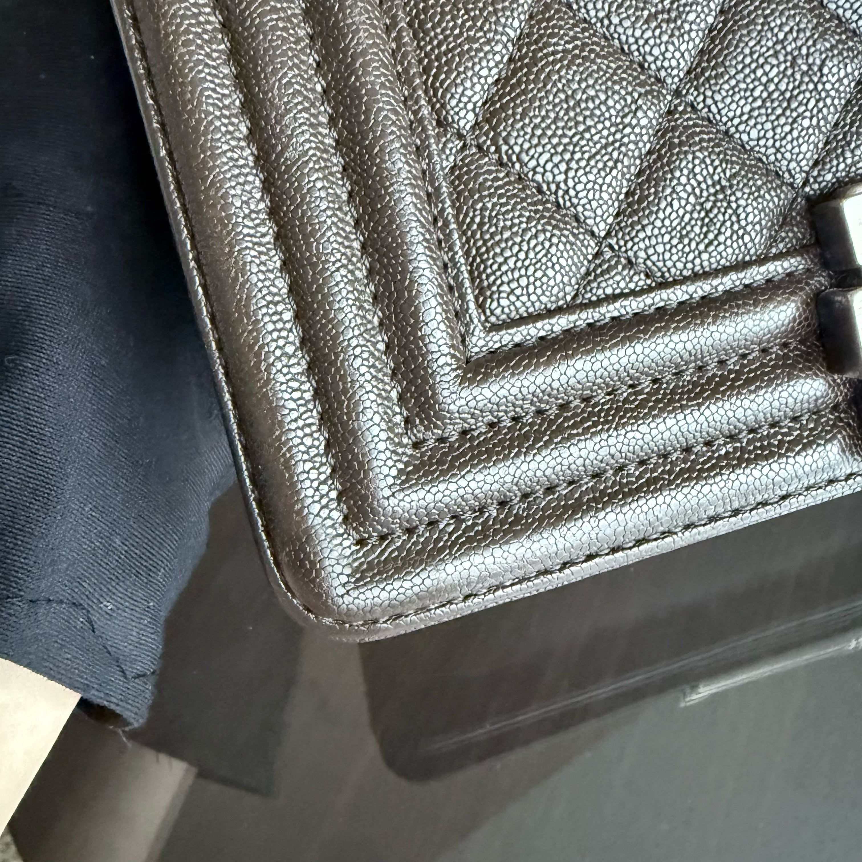 Chanel Boy Small - Caviar 20CM Quilted Dark Brown Ruthenium Silver Hardware Series 26