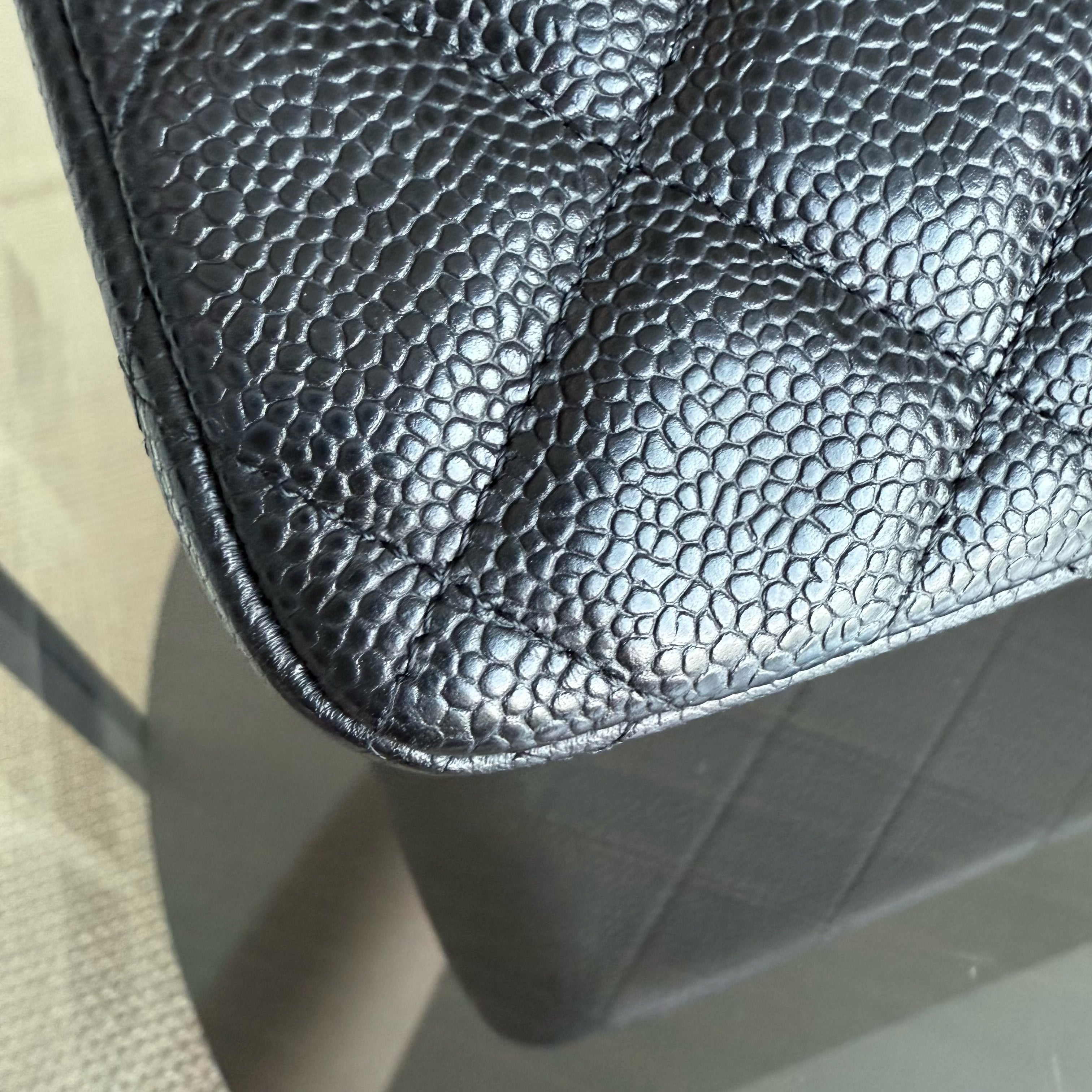 Chanel Classic Flap Jumbo - Double Flap Caviar 30CM Quilted Black Silver Hardware Series 15