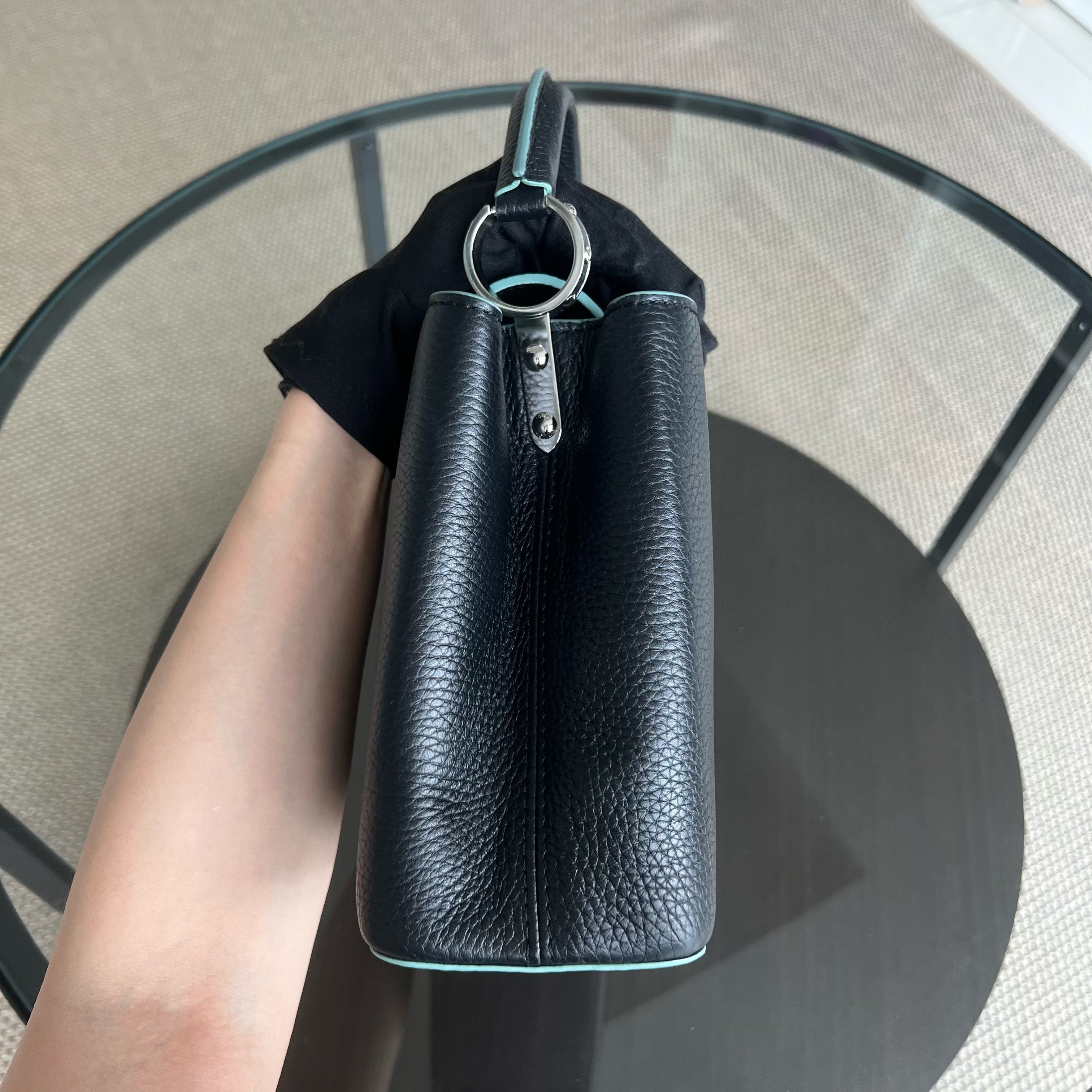 Louis Vuitton Capucines BB - Grained Calfskin Taurillon Noir Black Silver Hardware