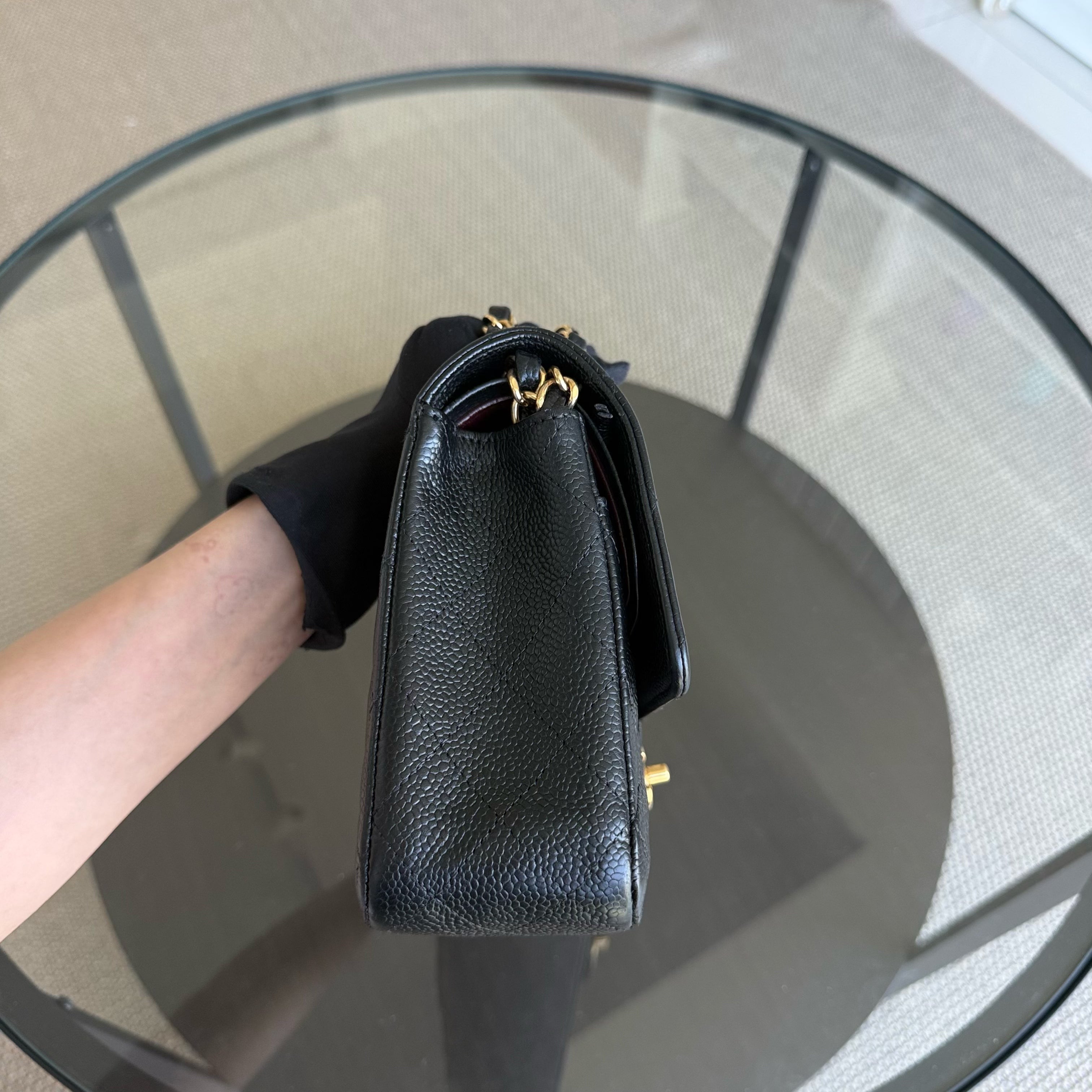 Chanel Classic Flap Medium - Caviar 25CM Quilted Black Gold Hardware Series 15