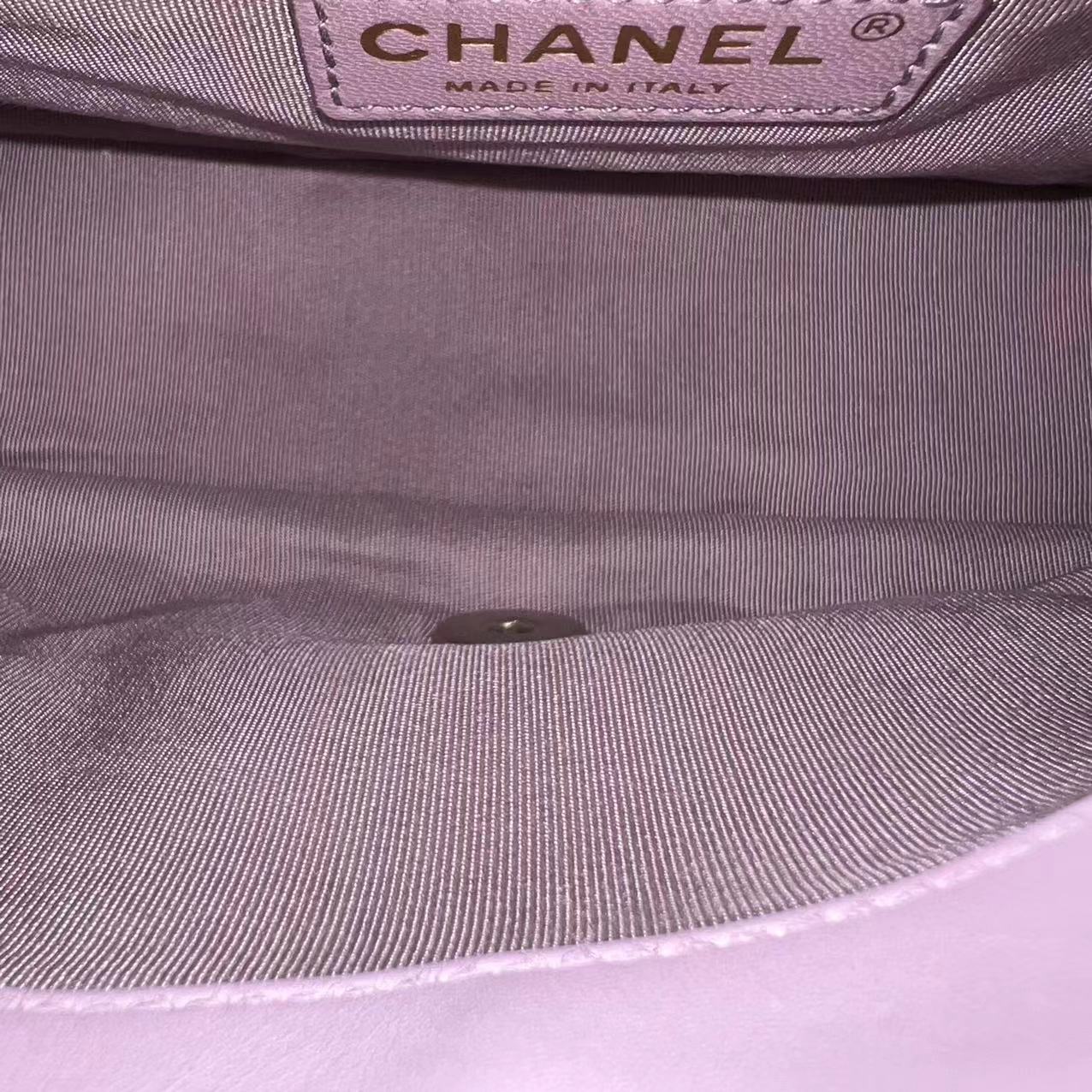 Mademoiselle 23CM Small Quilted Lambskin Pink Golden Hardware Series 21