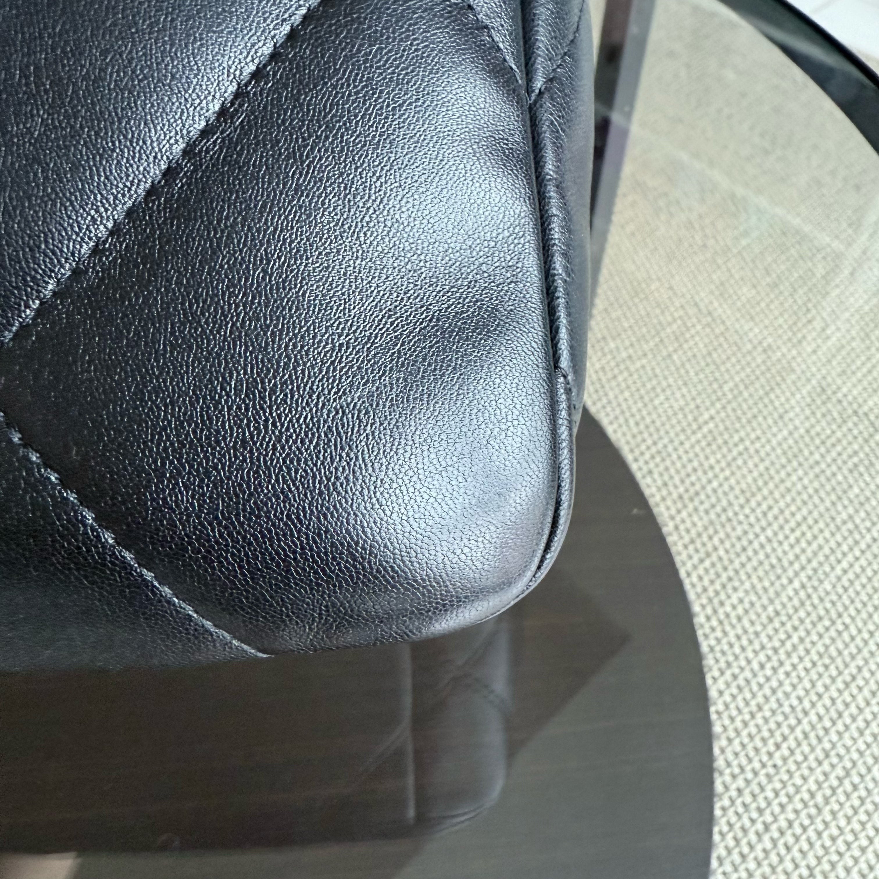 Chanel 19 Bag C19 Small - Quilted Shiny Goatskin Black Two-tone Gold Silver Hardware