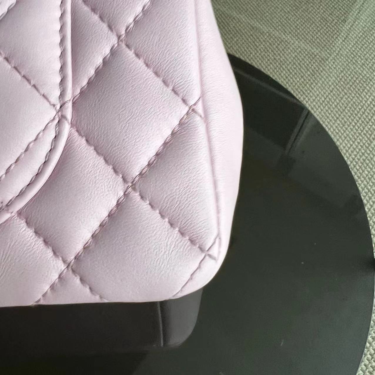 Mademoiselle 23CM Small Quilted Lambskin Pink Golden Hardware Series 21