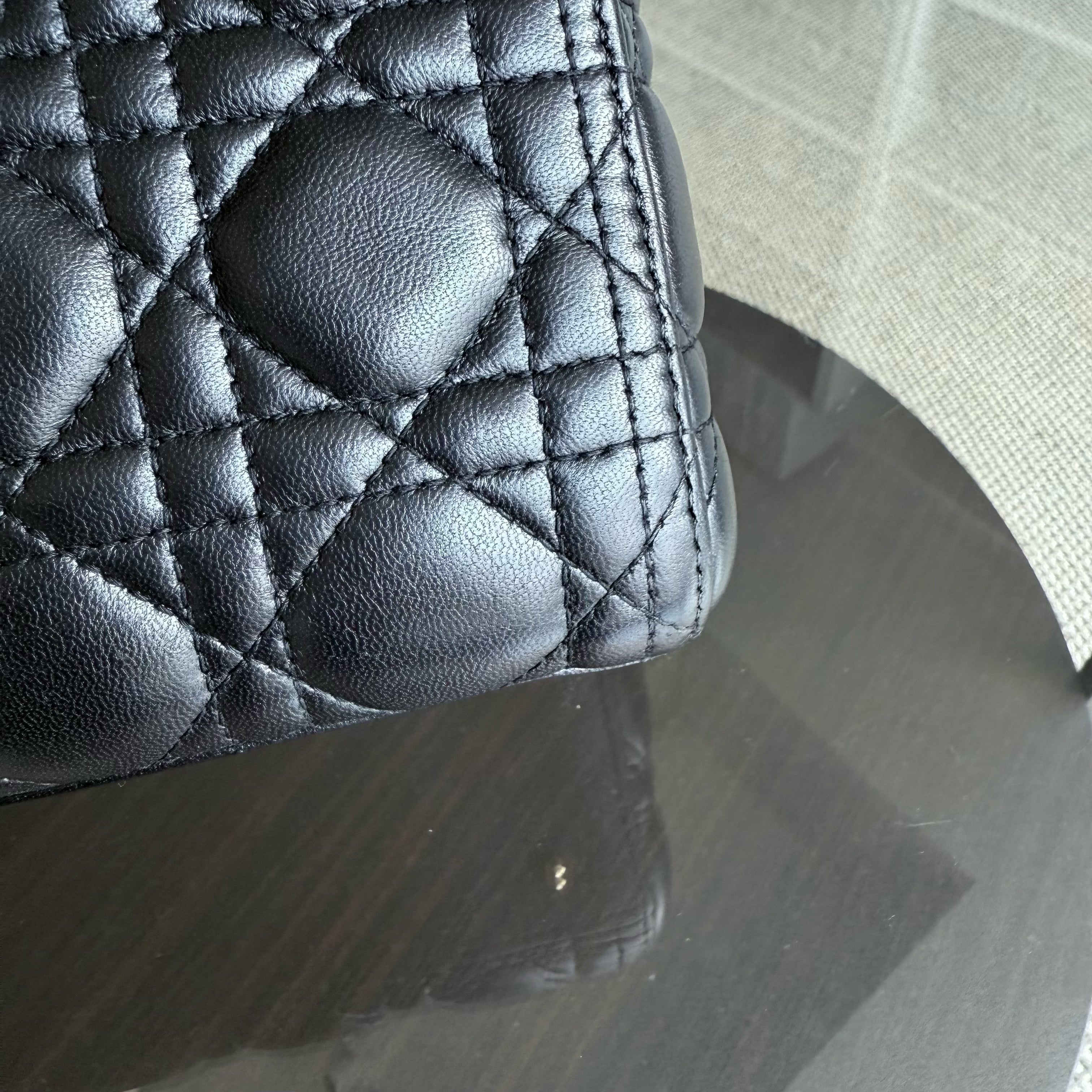 Dior Lady Medium - Cannage Lambskin Black Gold Hardware NO STRAP