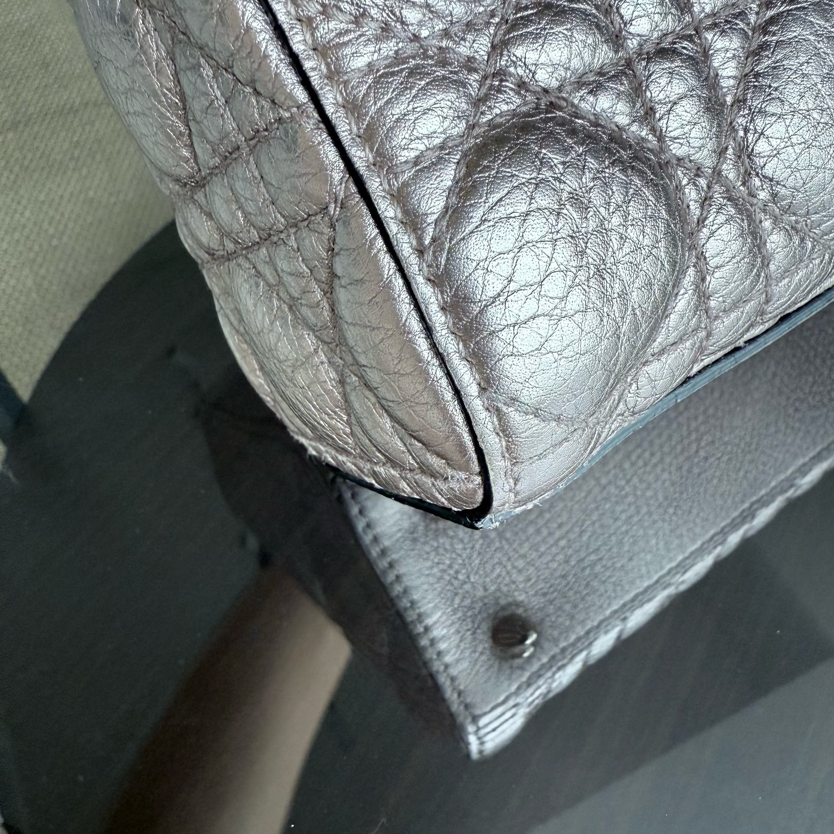 Dior Lady Small - Cannage Clafskin Rose Gold Metallic Gold Hardware
