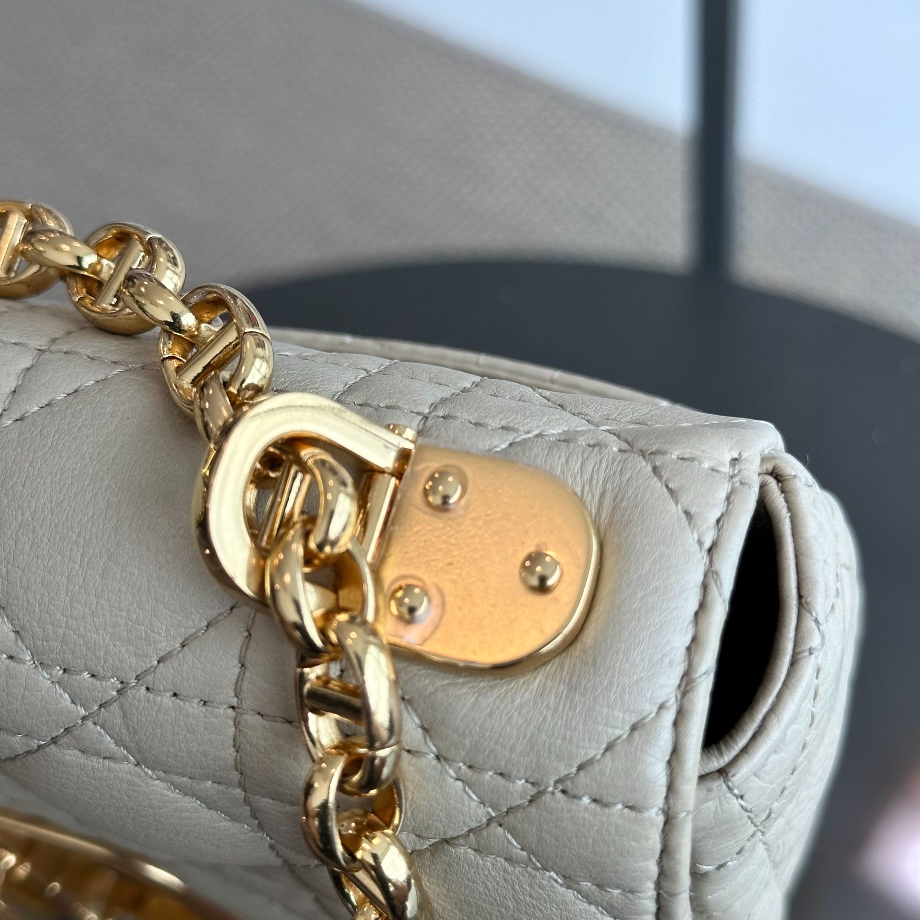 *Brand New* Dior Caro Small Cannage Flap Beige Cross Body Bag GHW - Luxury Evermore