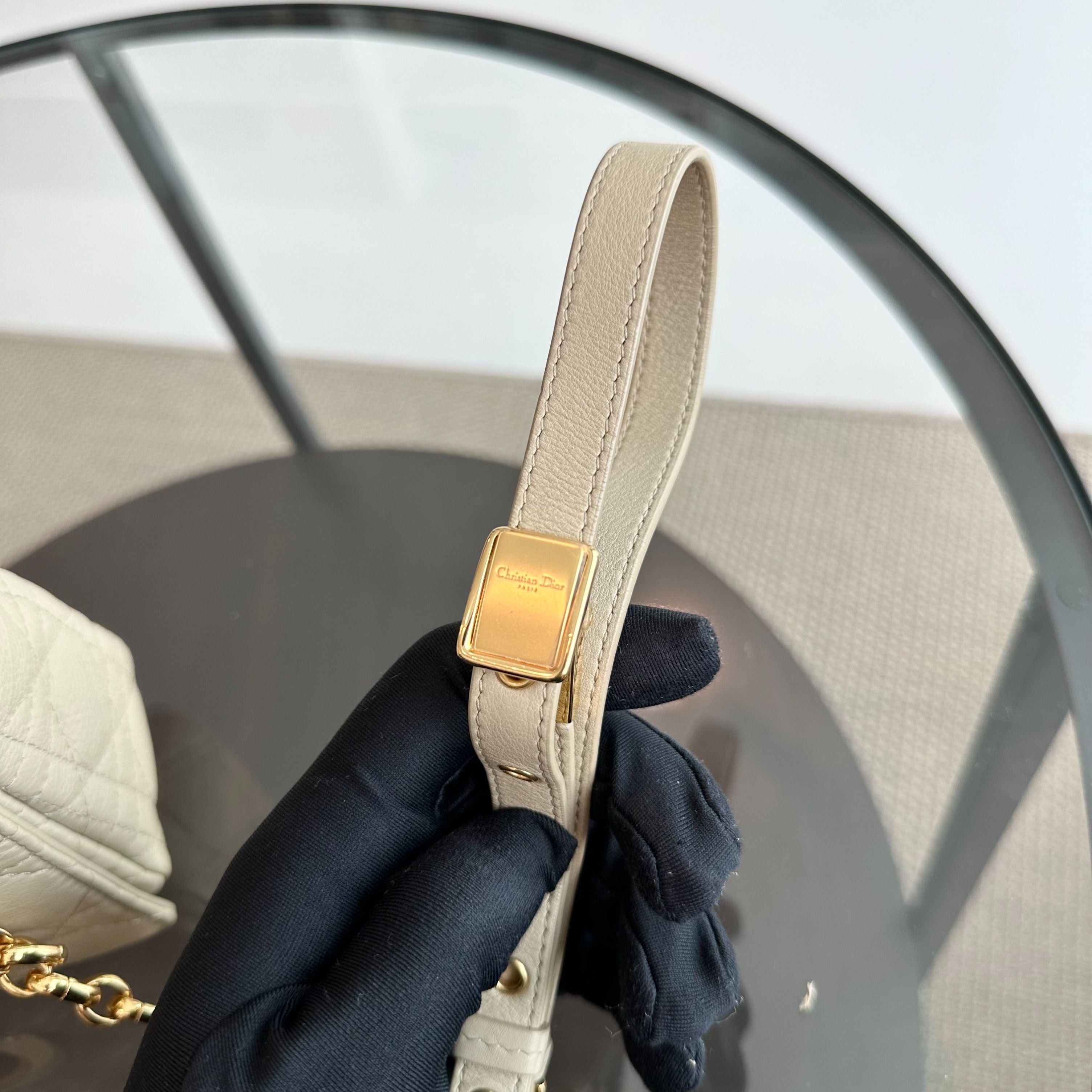 *Brand New* Dior Caro Small Cannage Flap Beige Cross Body Bag GHW - Luxury Evermore