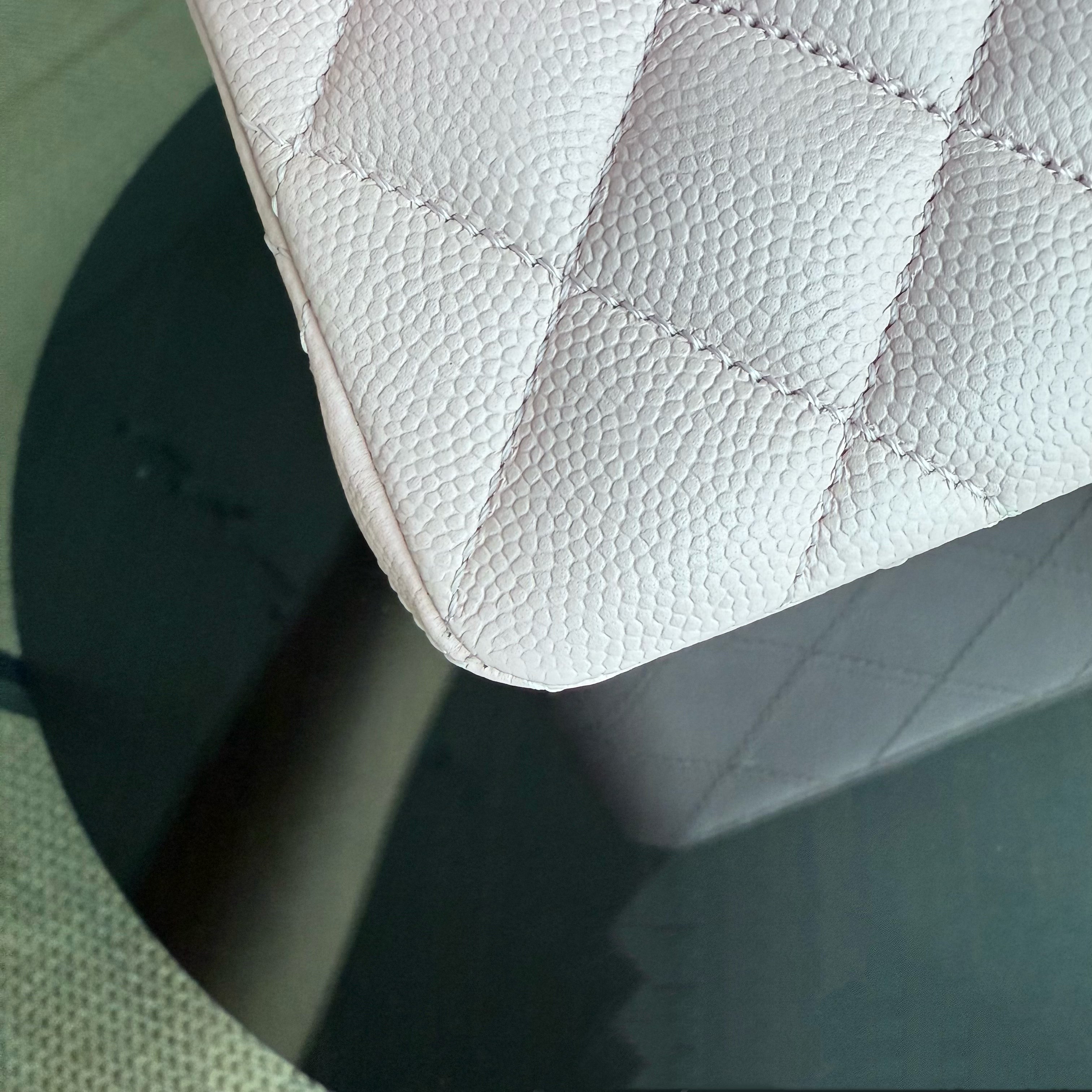 Chanel Classic Flap Small - Caviar 23CM Quilted Light Sakura Pink Gold Hardware Microchip