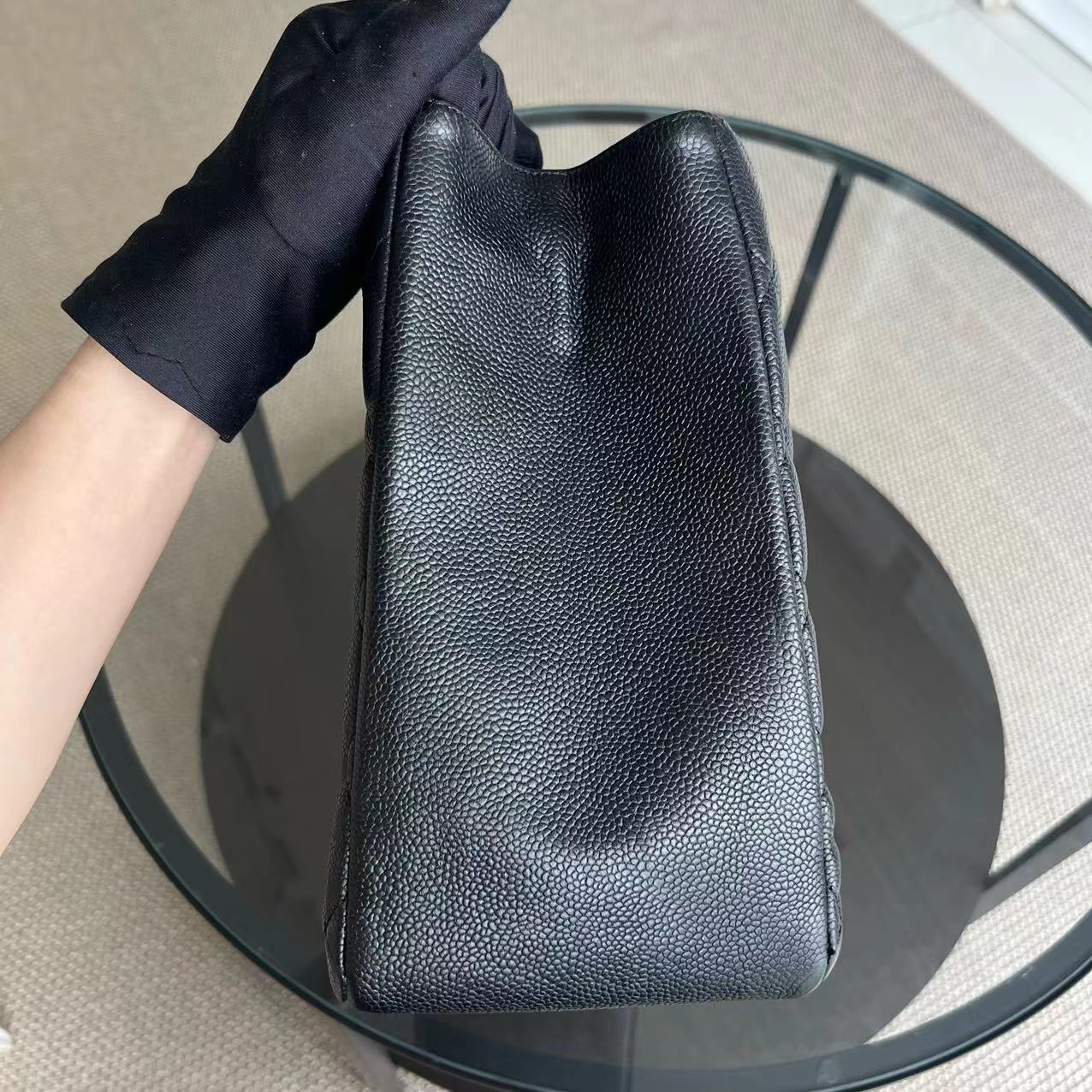 Caviar GST Grand Shopping Tote Quilted Black Golden Hardware Series 12