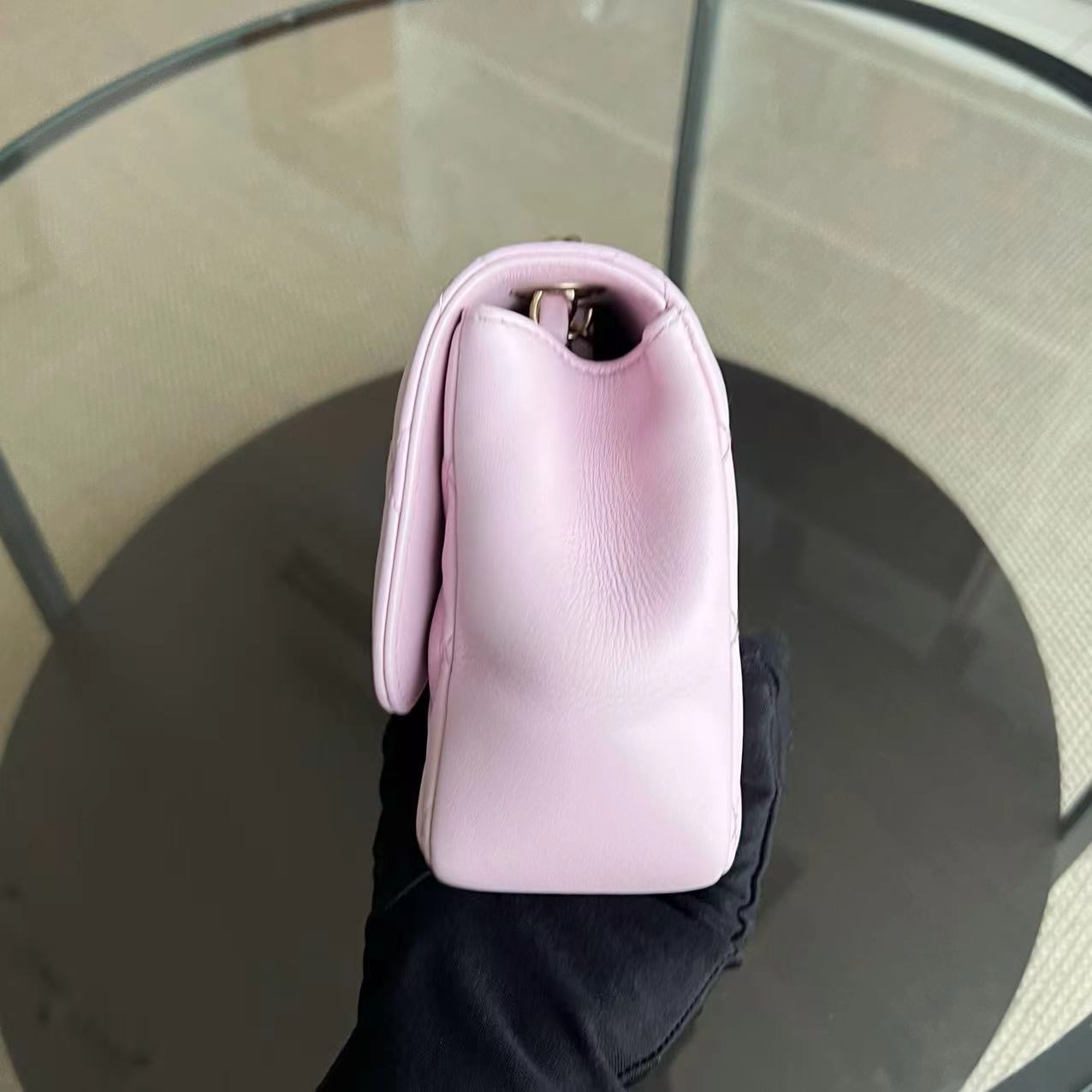 Mademoiselle 23CM Small Quilted Lambskin Pink Golden Hardware Series 21