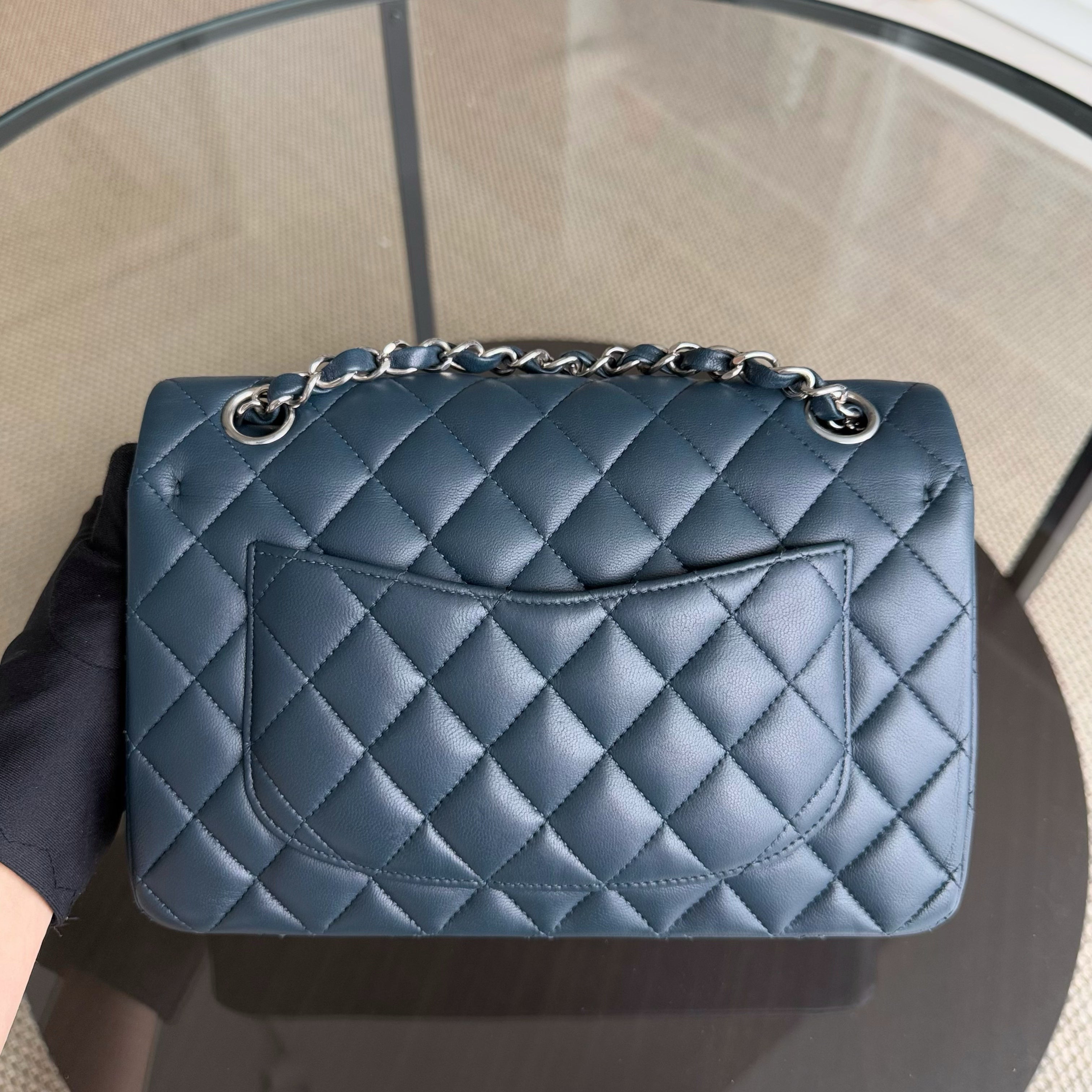 Chanel Classic Flap Small - 23CM Quilted Lambskin Dark Blue Silver Hardware Series 26