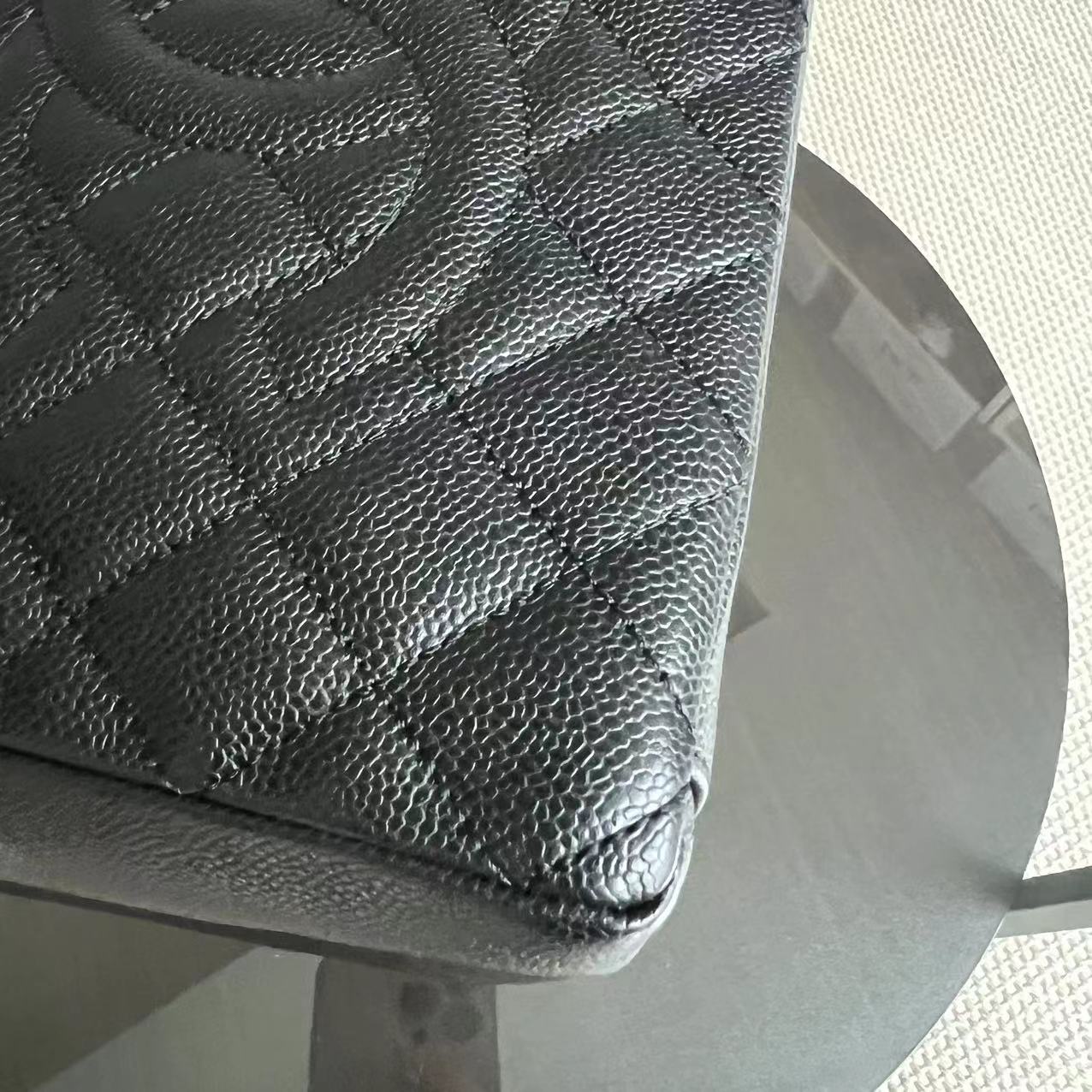 Chanel PST Petite Shopping Tote - Caviar Quilted Black Golden Hardware Series 14