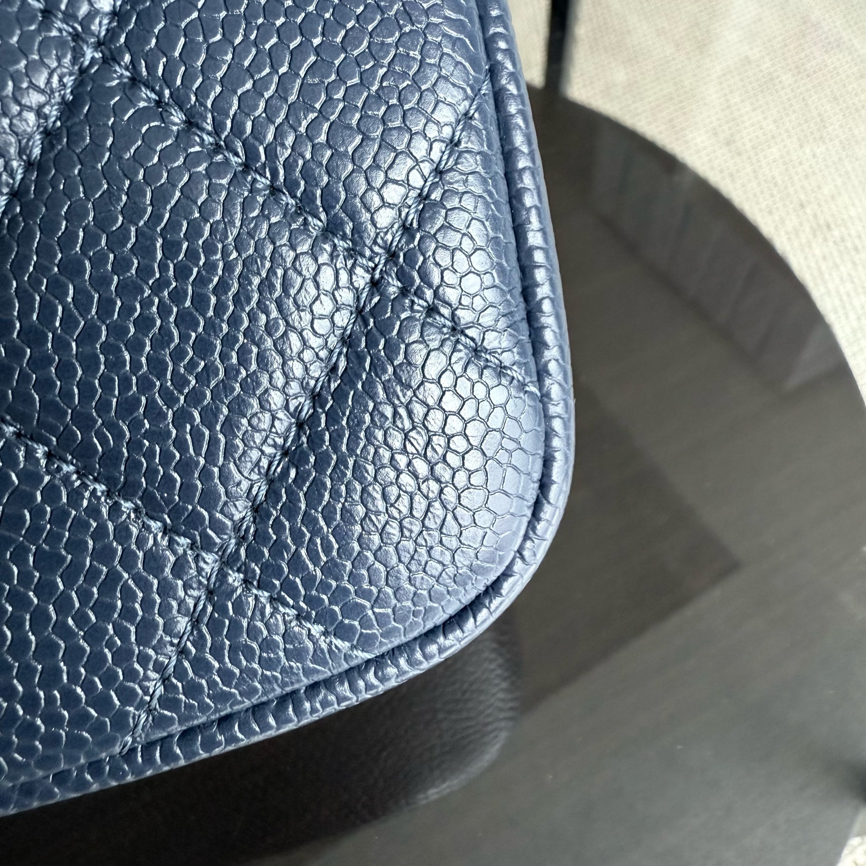 Chanel CC Flap Mini Square - Caviar Quilted All Blue Hardware Series 29