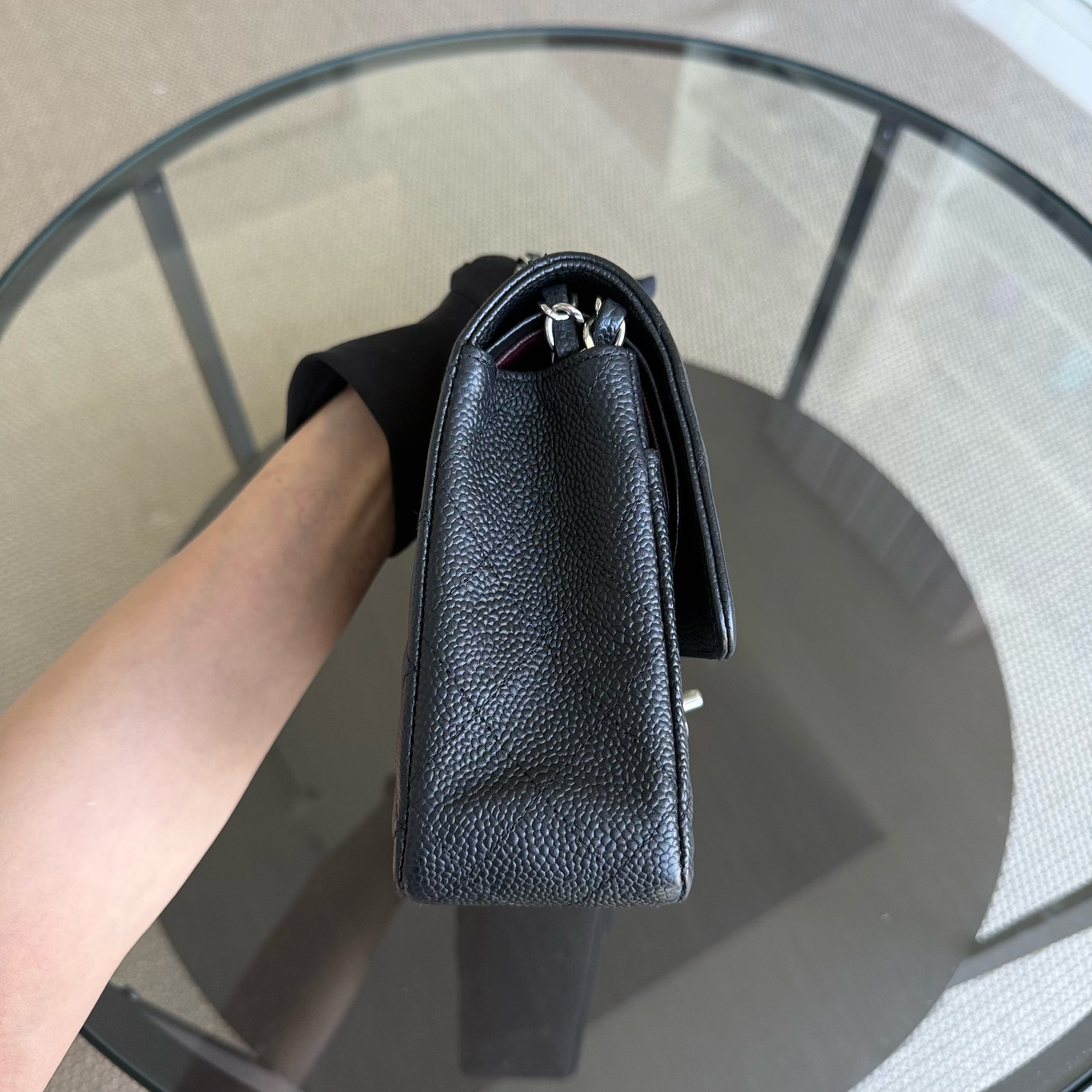 Chanel Classic Flap Medium - Caviar 25CM Quilted Black Silver Hardware Series 16