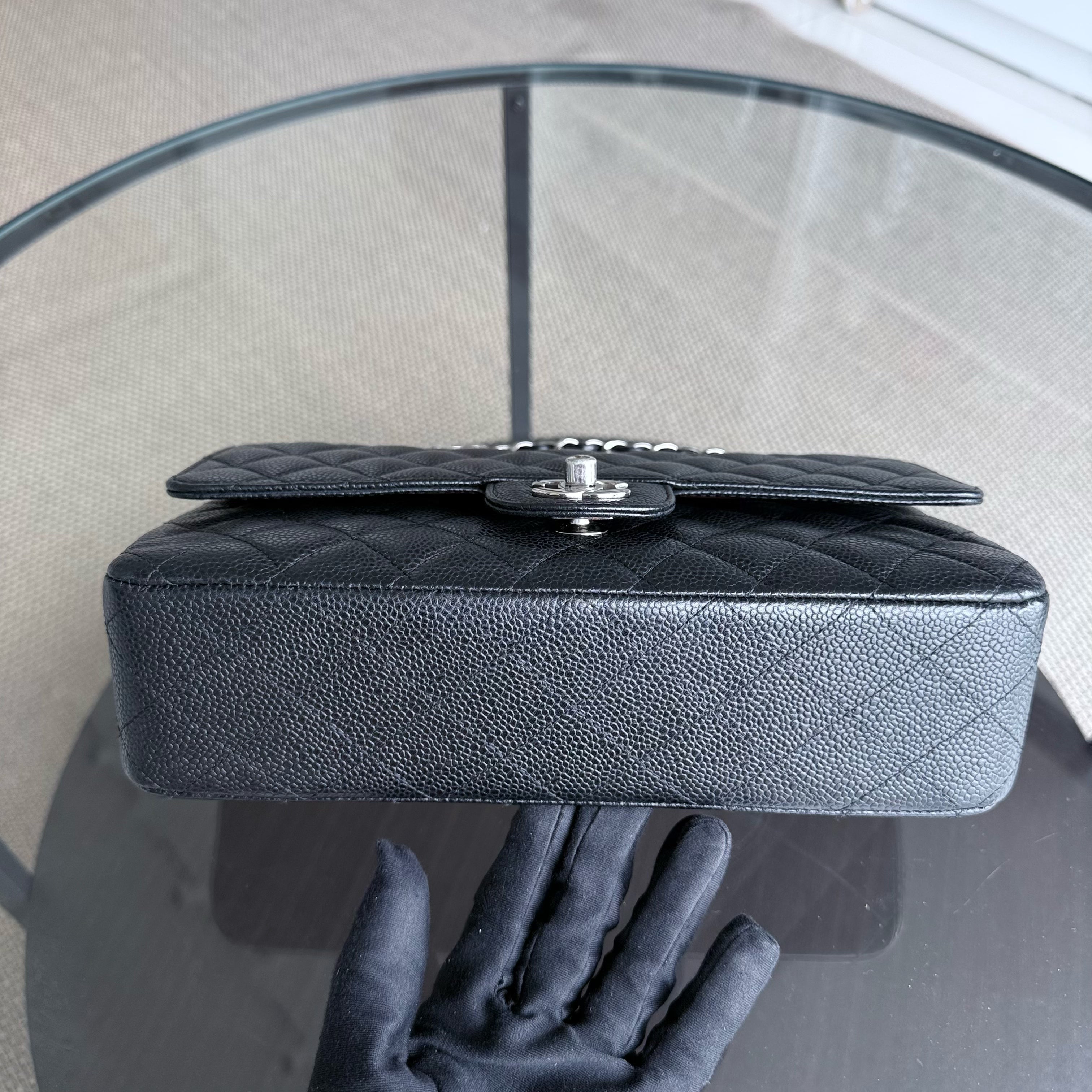 Chanel Classic Flap Medium - Caviar 25CM Quilted Black Silver Hardware Series 14