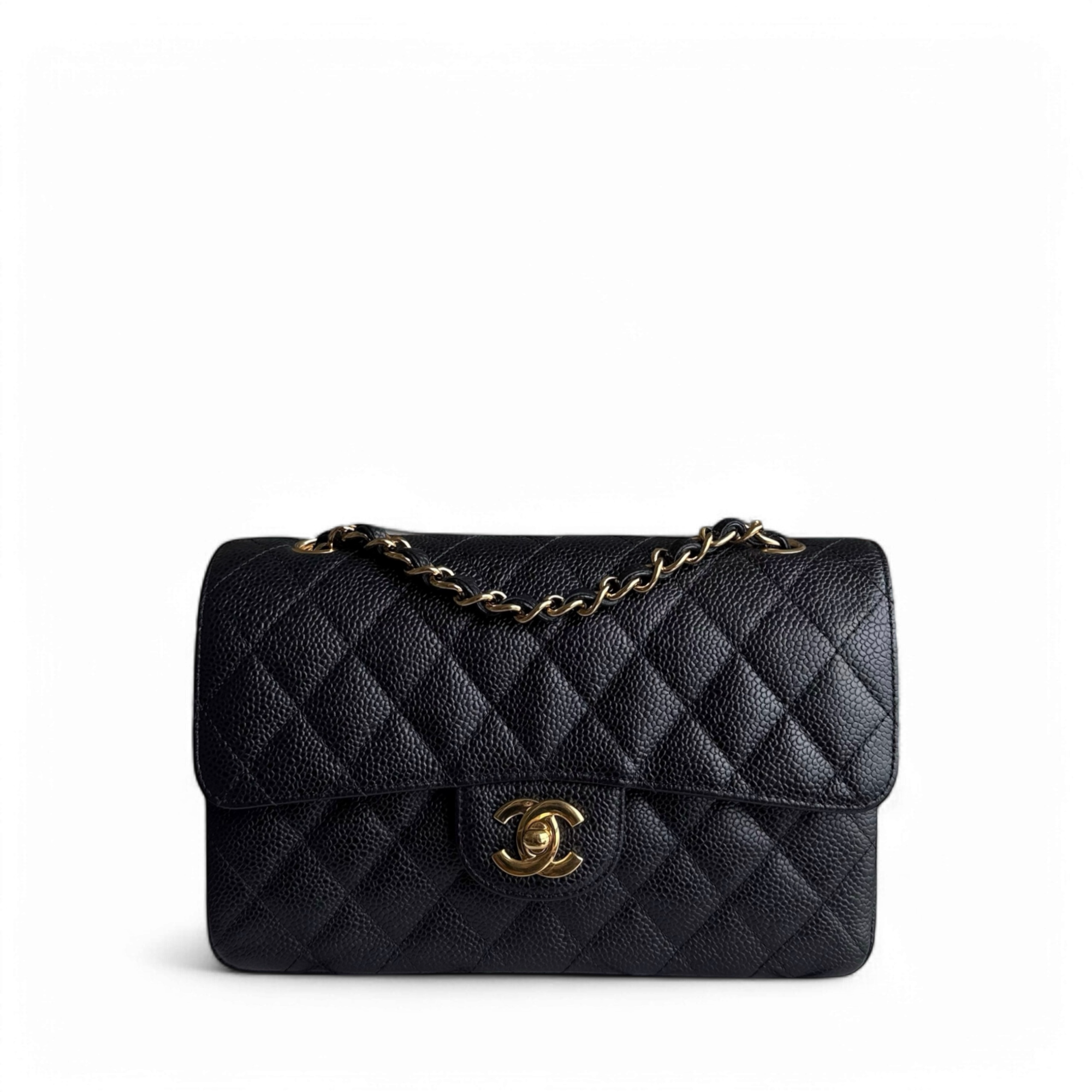 Chanel Classic Flap Small - Caviar 23CM Quilted Black Gold Hardware Series 16