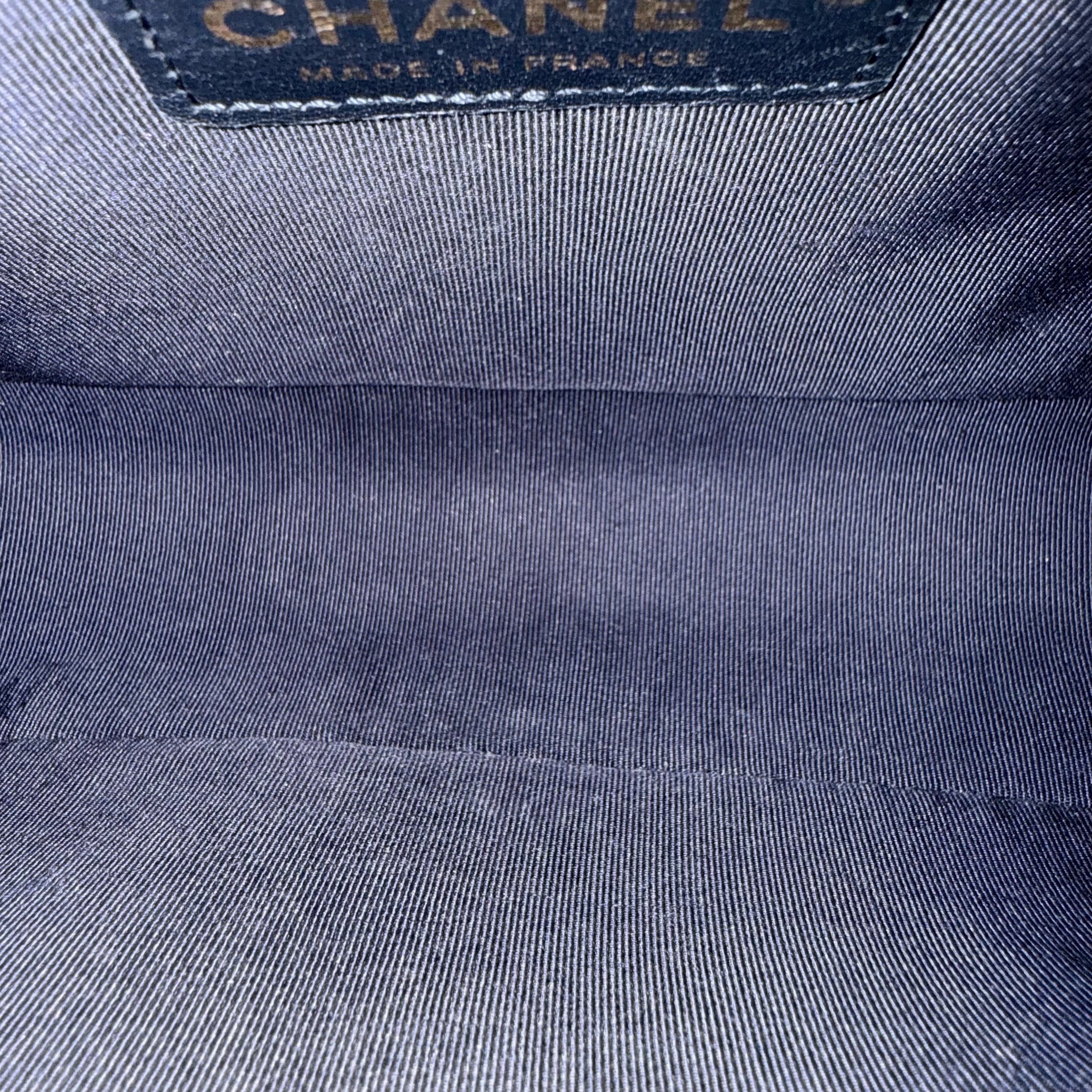 Chanel Boy Medium - 25CM Quilted Lambskin Dark Blue Gold Hardware Series 24