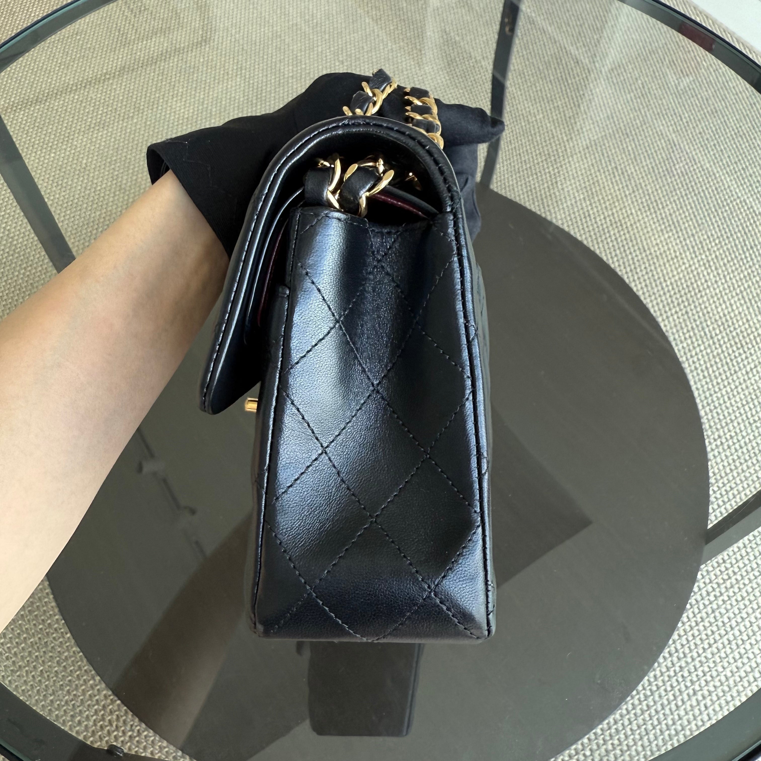 Chanel Classic Flap Small - 23CM Quilted Lambskin Black Gold Hardware Series 26