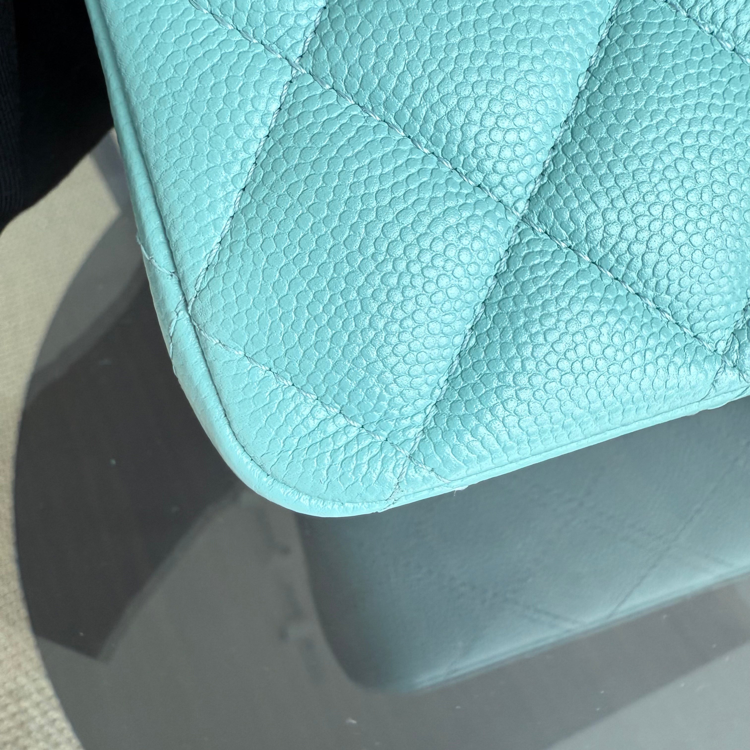 Chanel Classic Flap Medium - Caviar 25CM Quilted Light Blue Gold Hardware Series 29