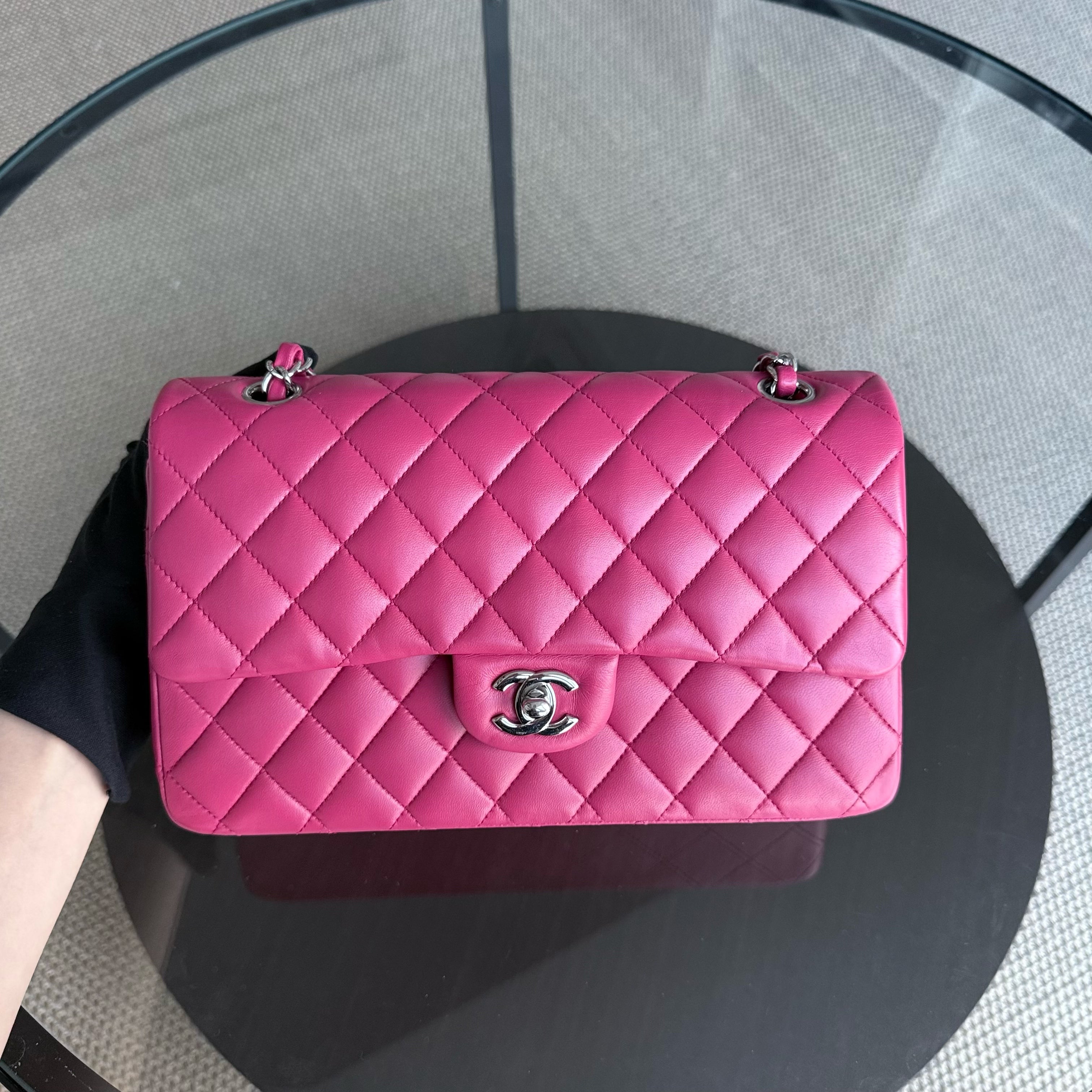 Chanel Classic Flap Medium - 25CM Quilted Lambskin Pink Silver Hardware Series 26