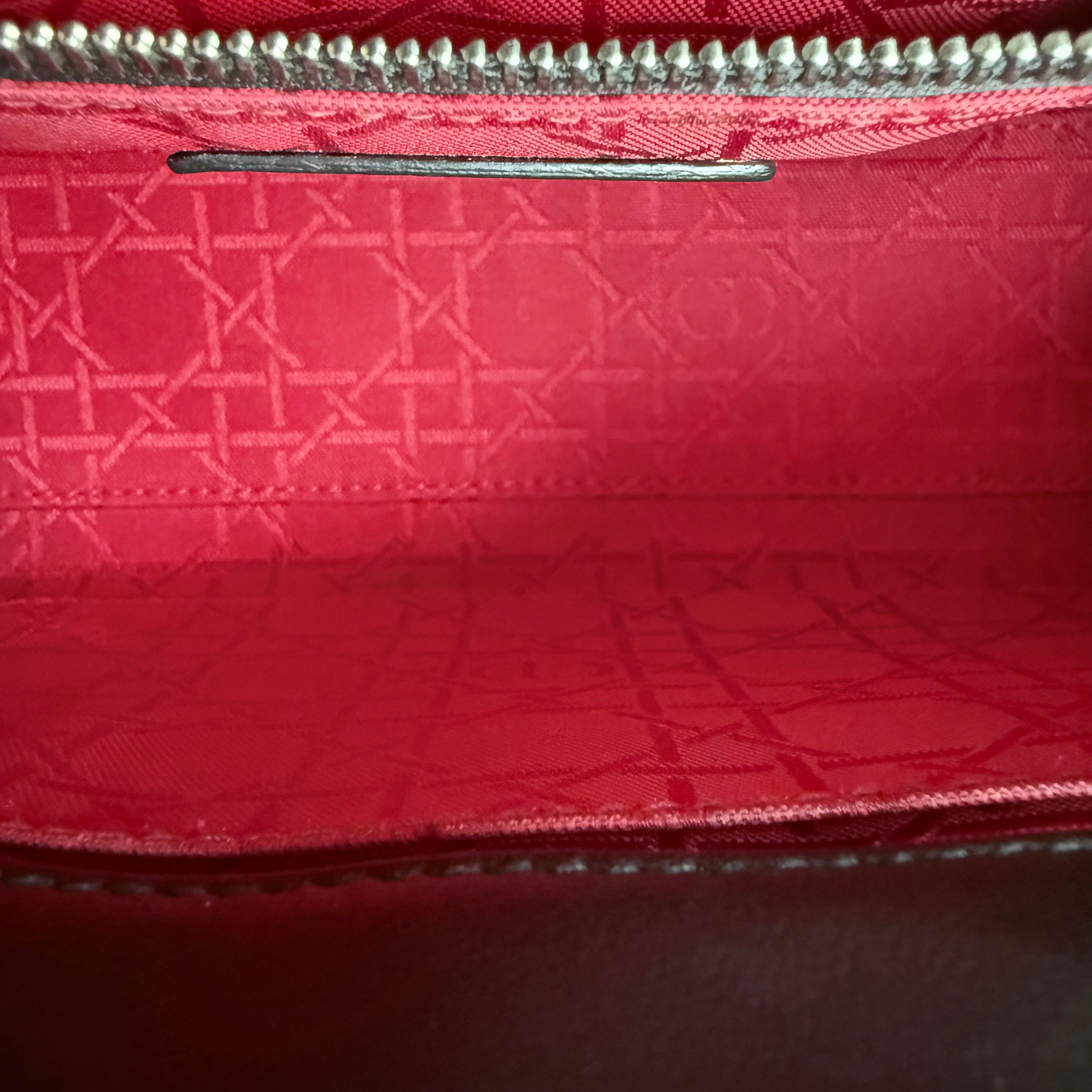 Dior Lady Small - Cannage Lambskin Black Silver Hardware