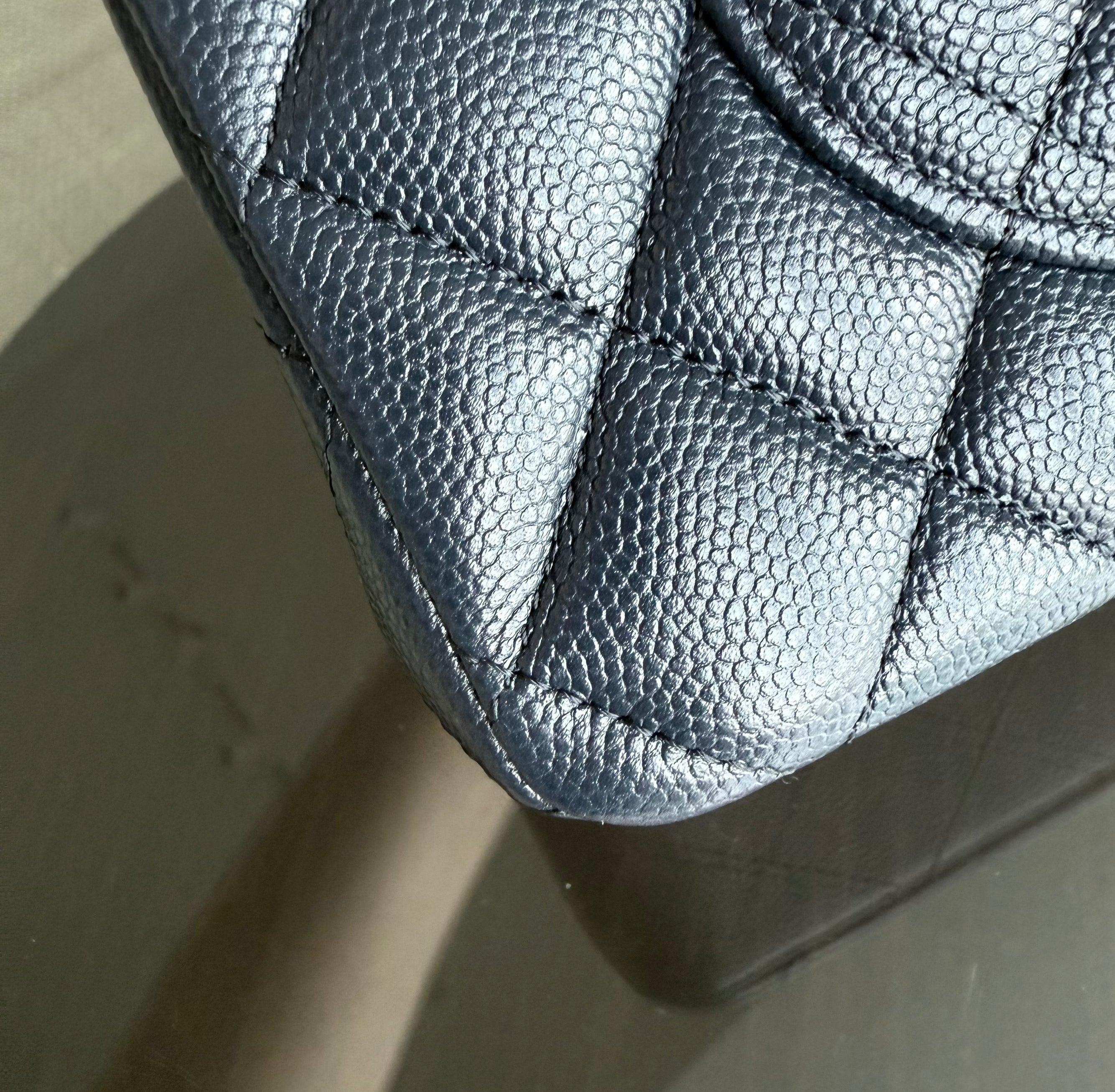 Chanel Classic Flap Small - Caviar 23CM Quilted Dark Midnight Blue Gold Hardware Series 31