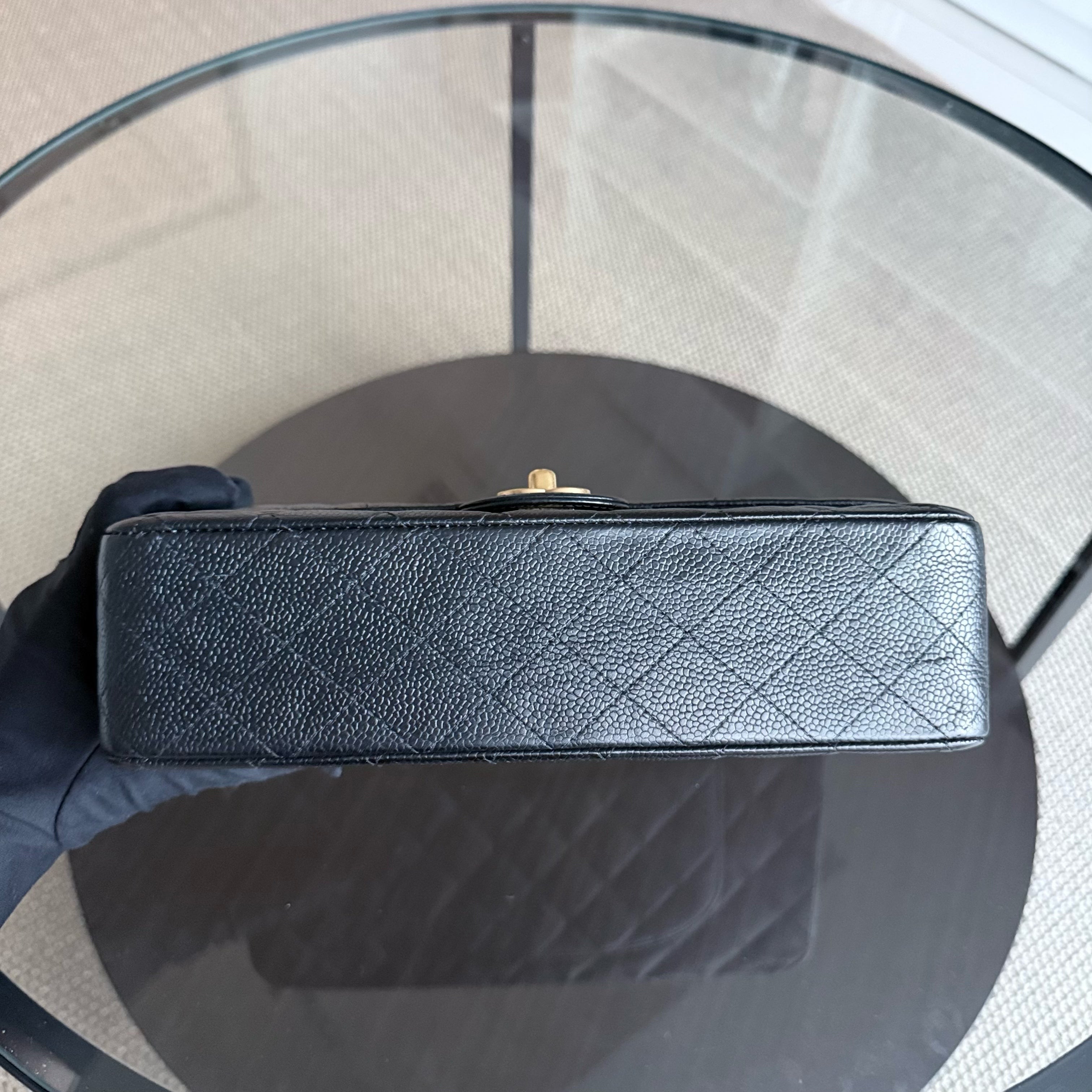 Chanel Classic Flap Medium - Caviar 25CM Quilted Black Gold Hardware Series 10