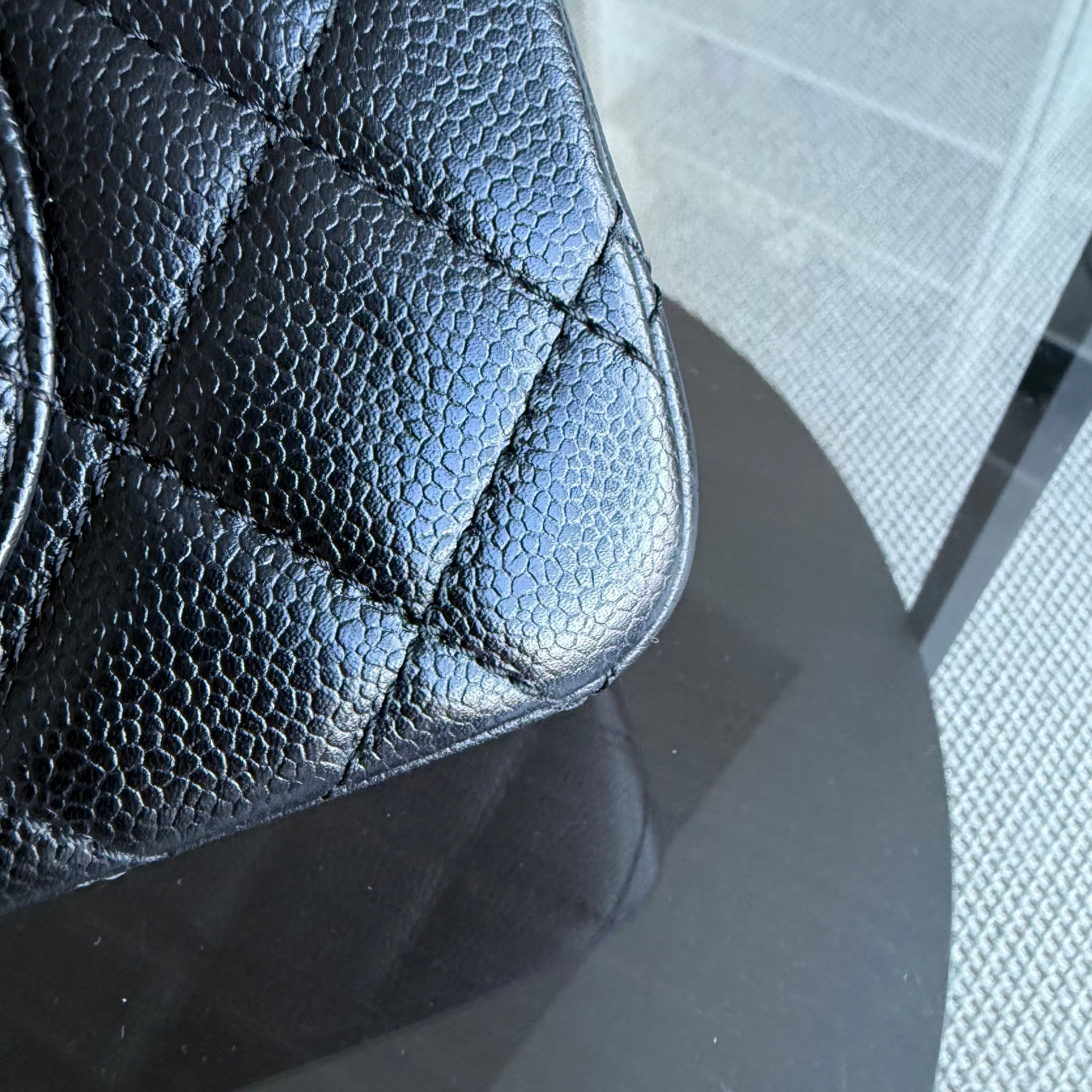 Chanel 2.55 Reissue 227 - Caviar Quilted Black Aged Gold Hardware Series 18