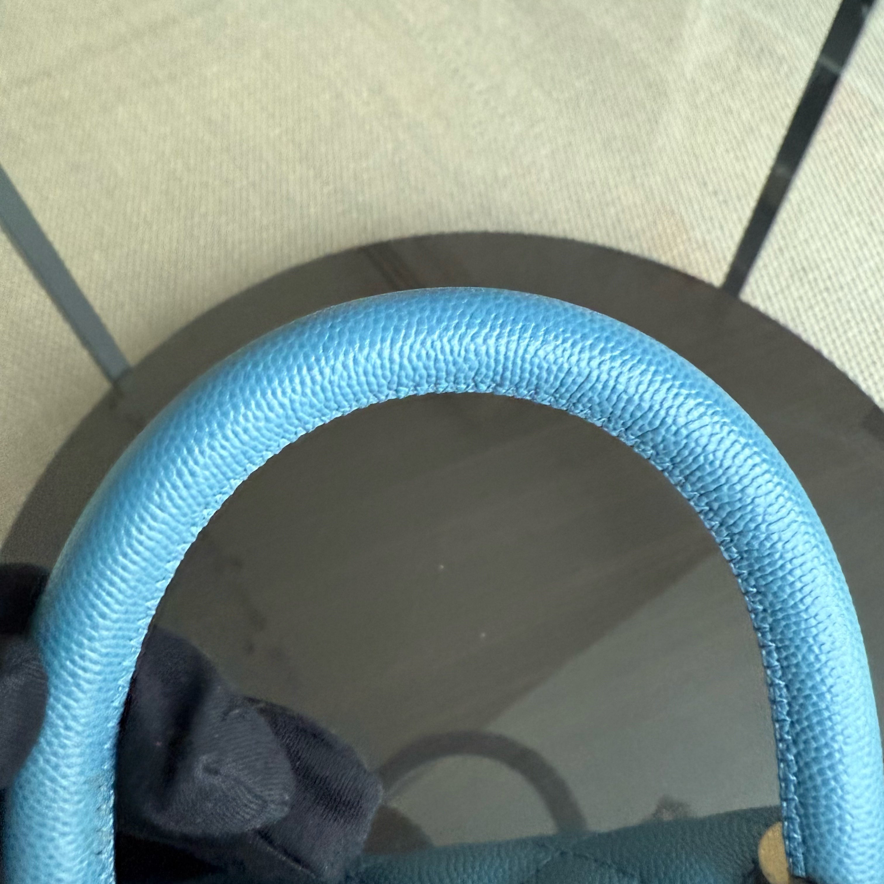 Chanel Coco Handle Small - Caviar 25CM Quilted Blue Gold Hardware Series 25