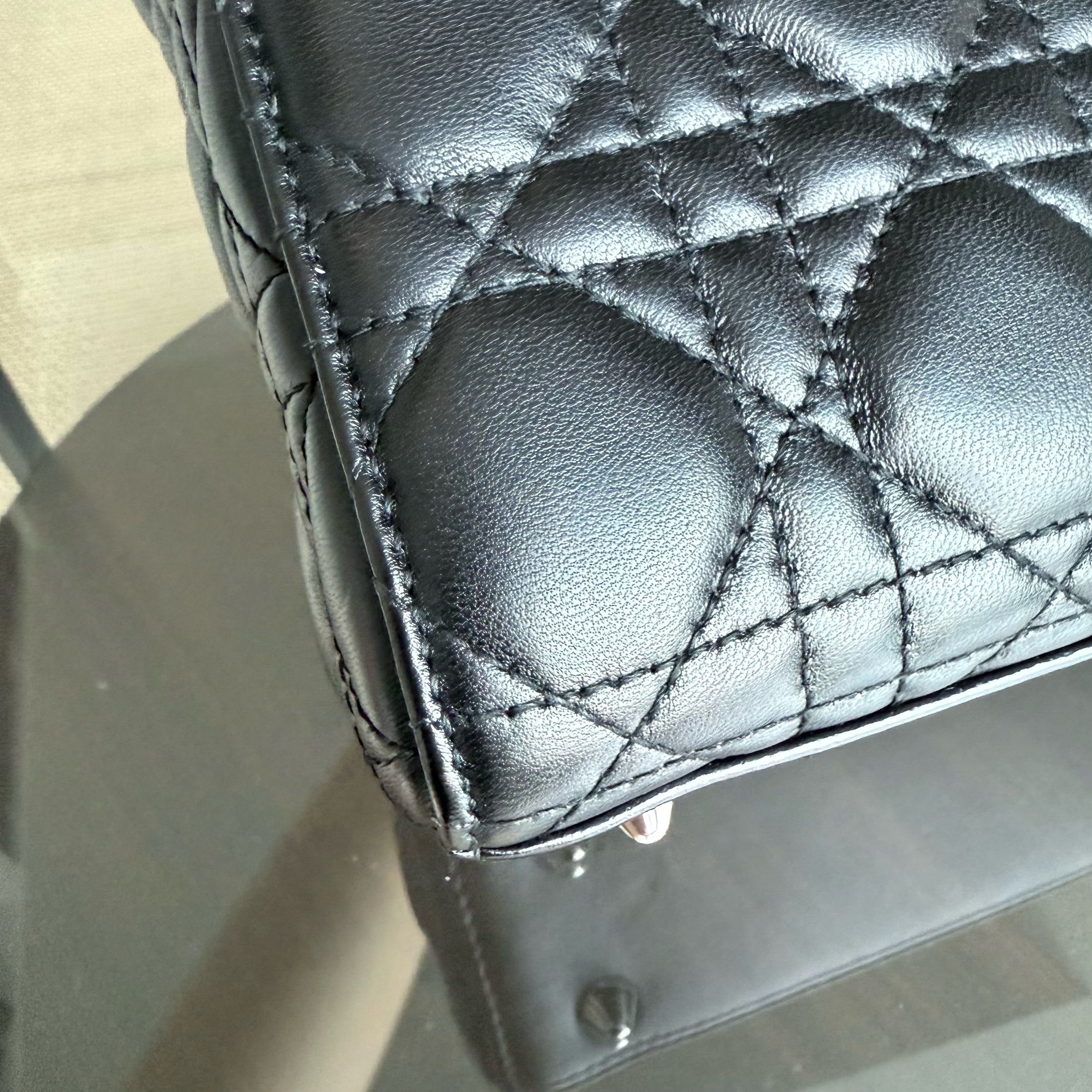 Dior Lady Small Flap - Cannage Lambskin Black Silver Hardware