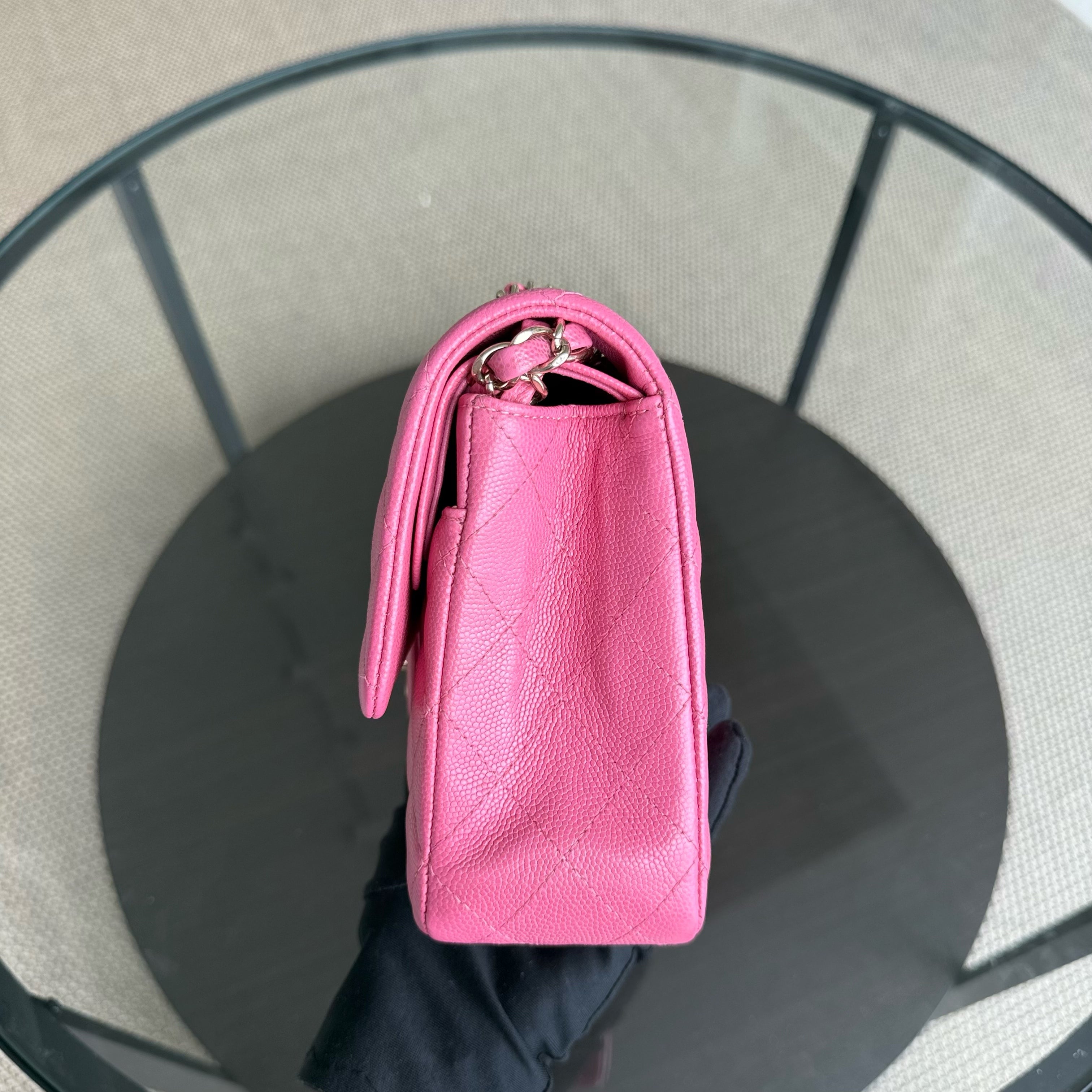 Chanel Classic Flap Medium - Caviar 25CM Quilted Pink Gold Hardware Series 27