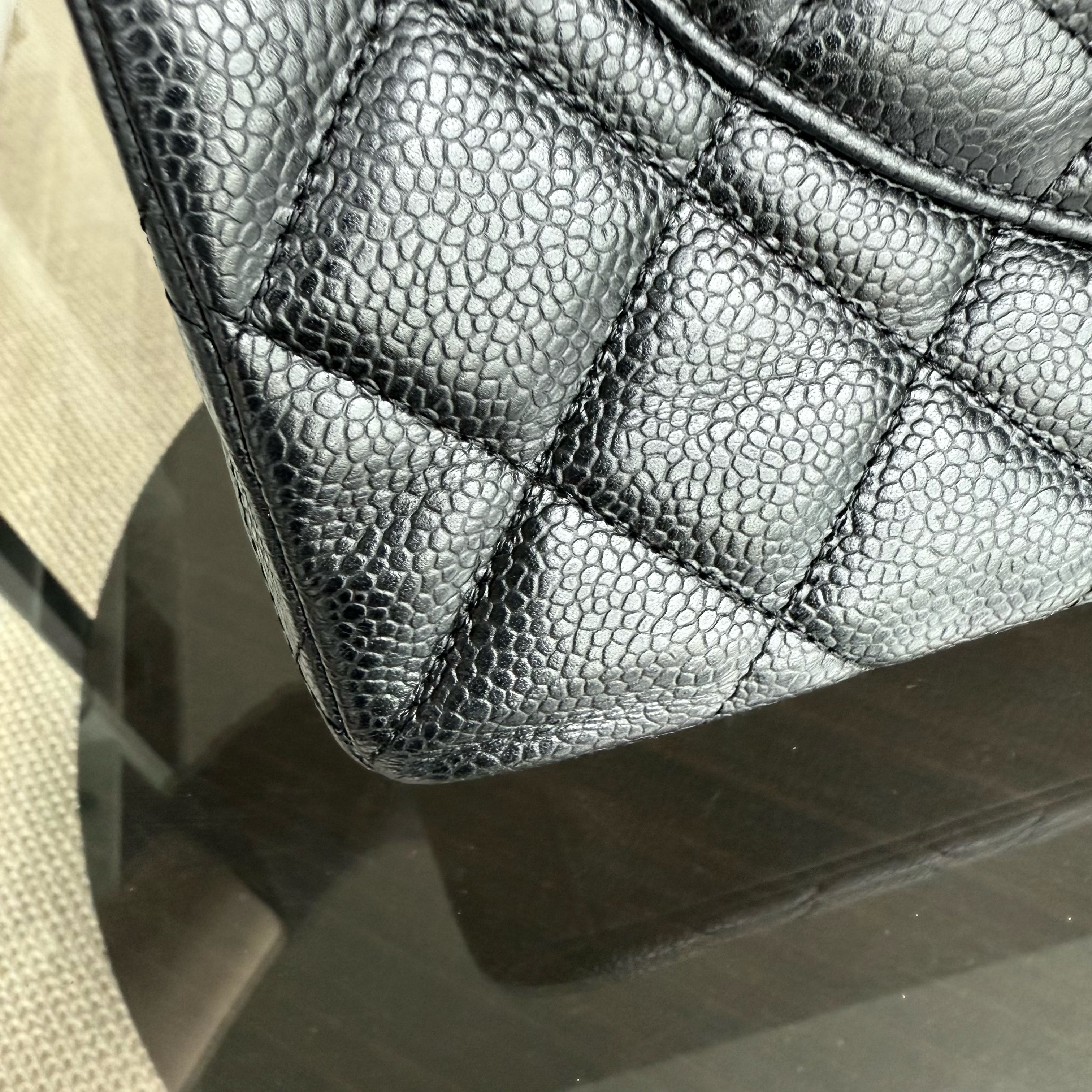 Chanel Classic Flap Maxi - Caviar 33CM Quilted Black Gold Hardware Series 13