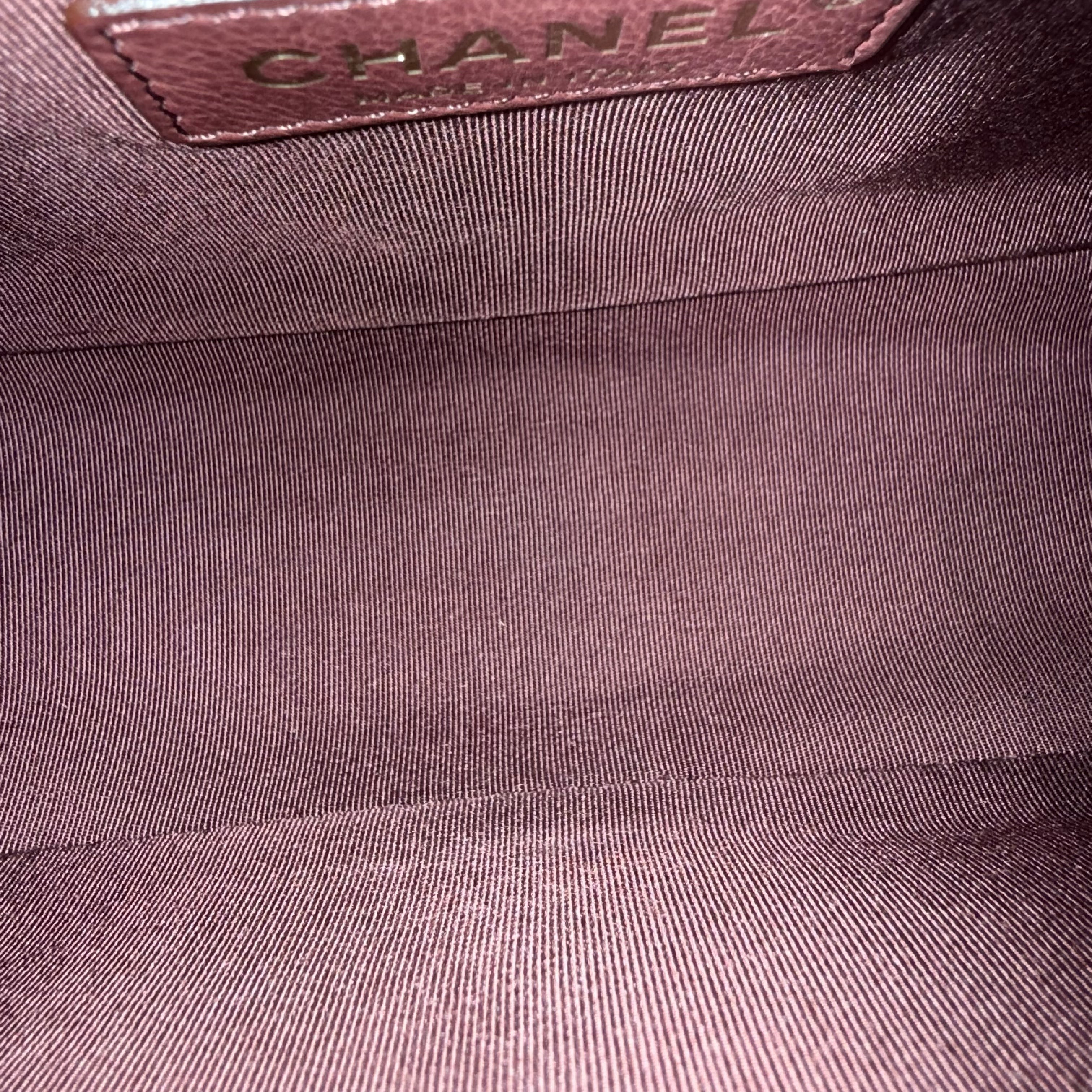 Chanel Boy Medium - Caviar 25CM Chevron Red Gold Hardware Series 28