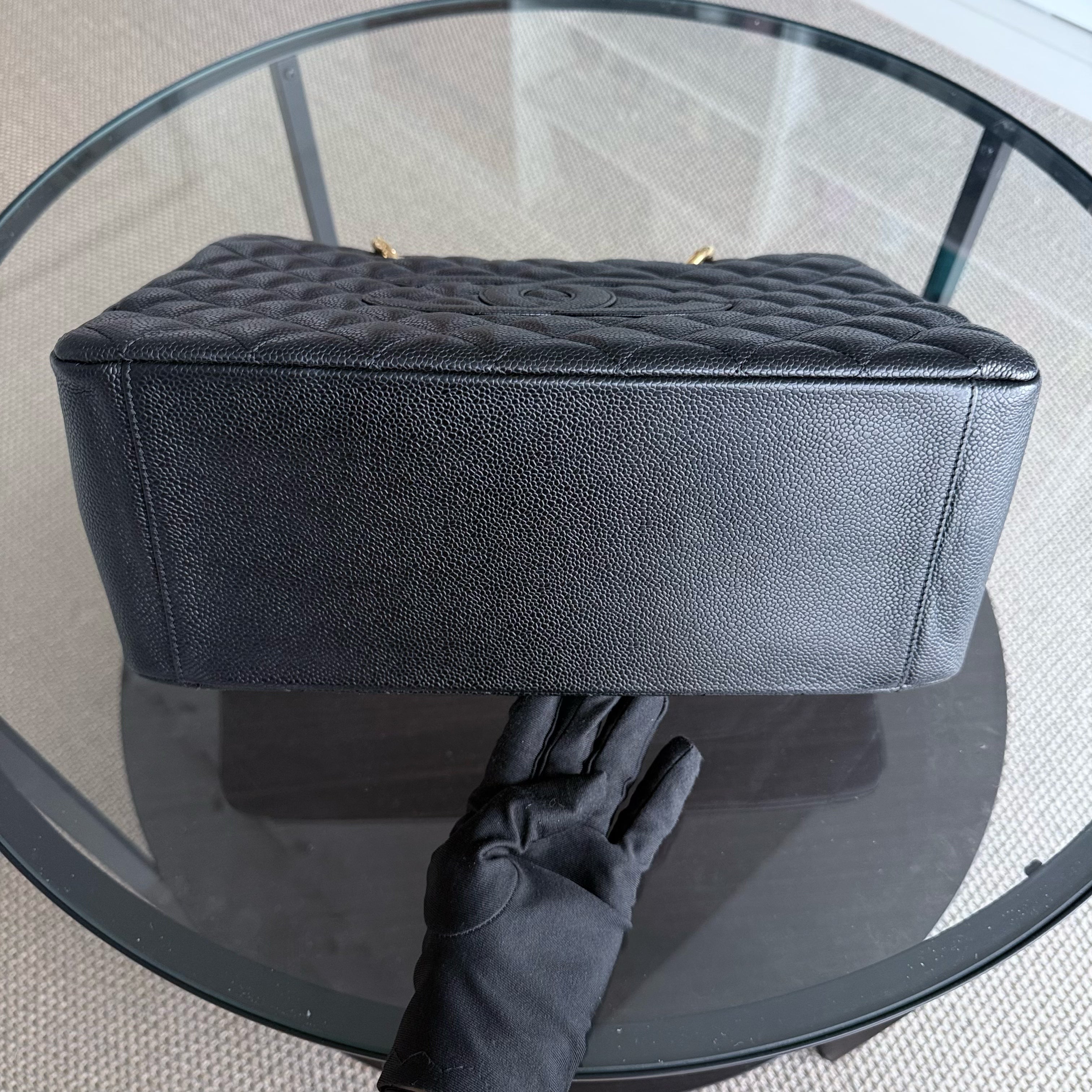 Chanel GST Grand Shopping Tote - Caviar Quilted Black Gold Hardware Series 11