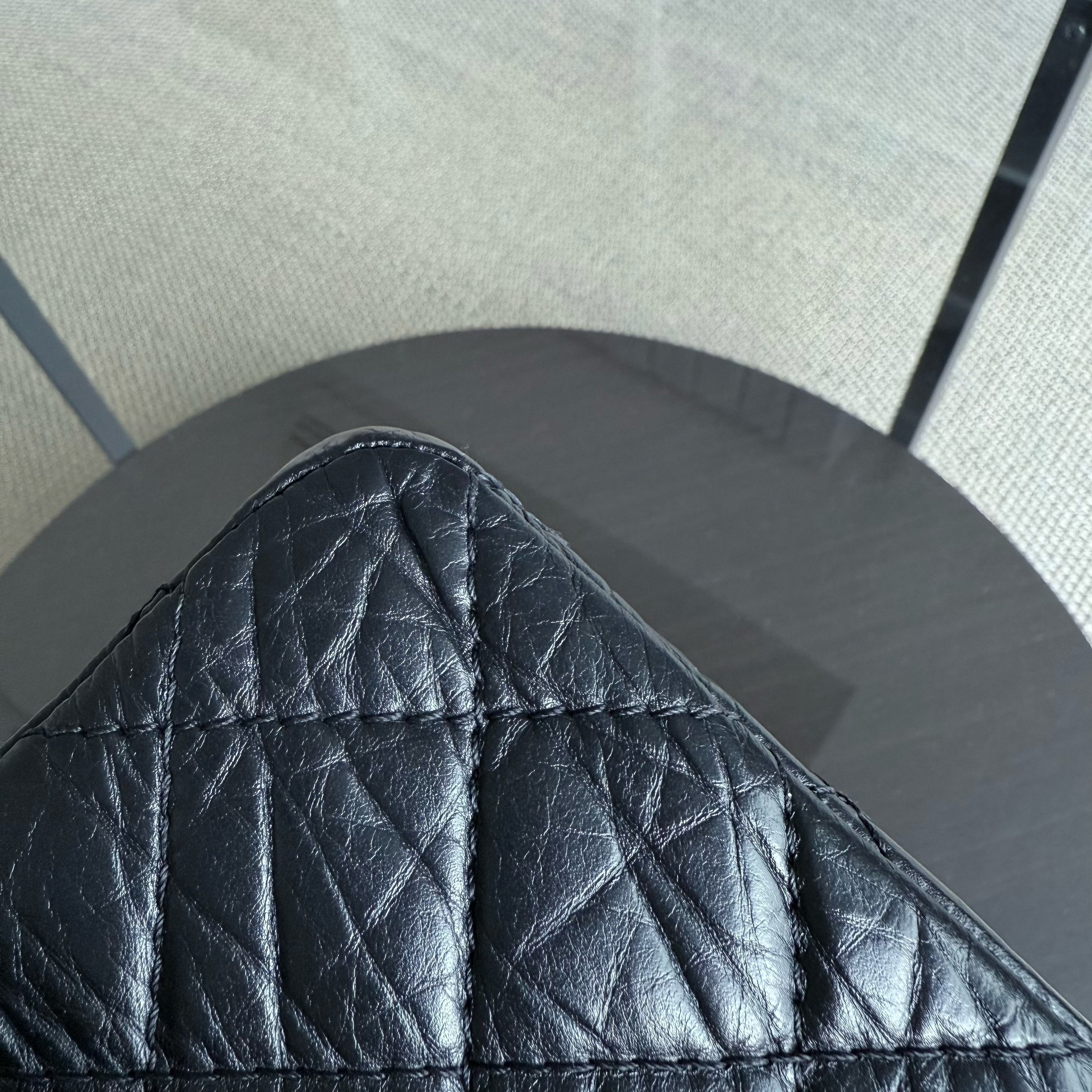 Chanel 2.55 Reissue 227 - Quilted Aged Calfskin Black Ruthenium Silver Hardware Series 13