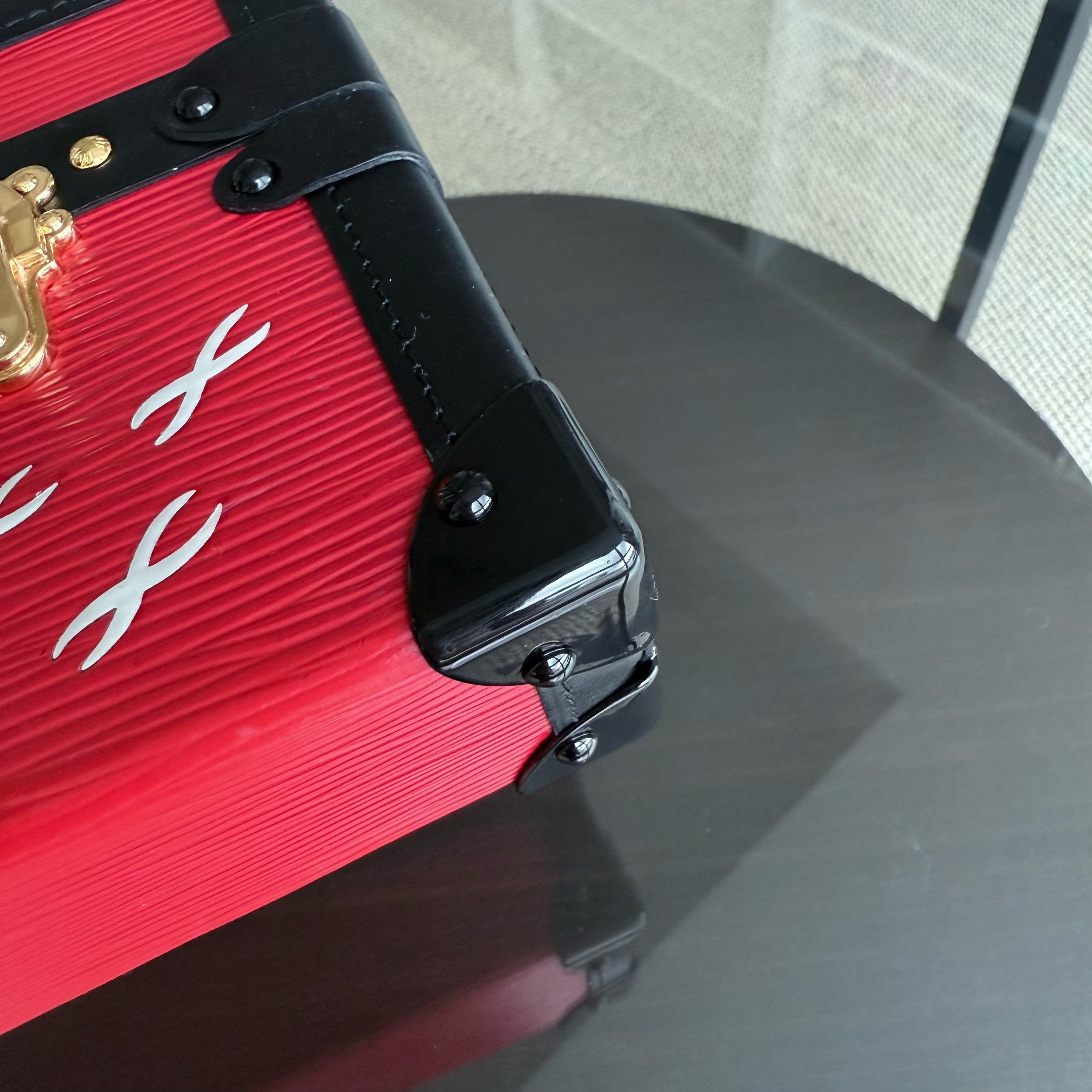 Louis Vuitton Petite Malle - New Edition EPI Leather Red Box Shoulder Bag Gold Hardware Microchip