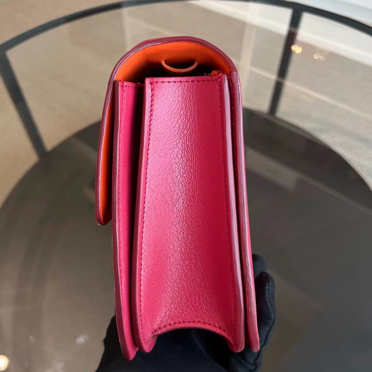 Celine Box Medium Grained Calfskin Hot Pink Silver Hardware - Luxury Evermore